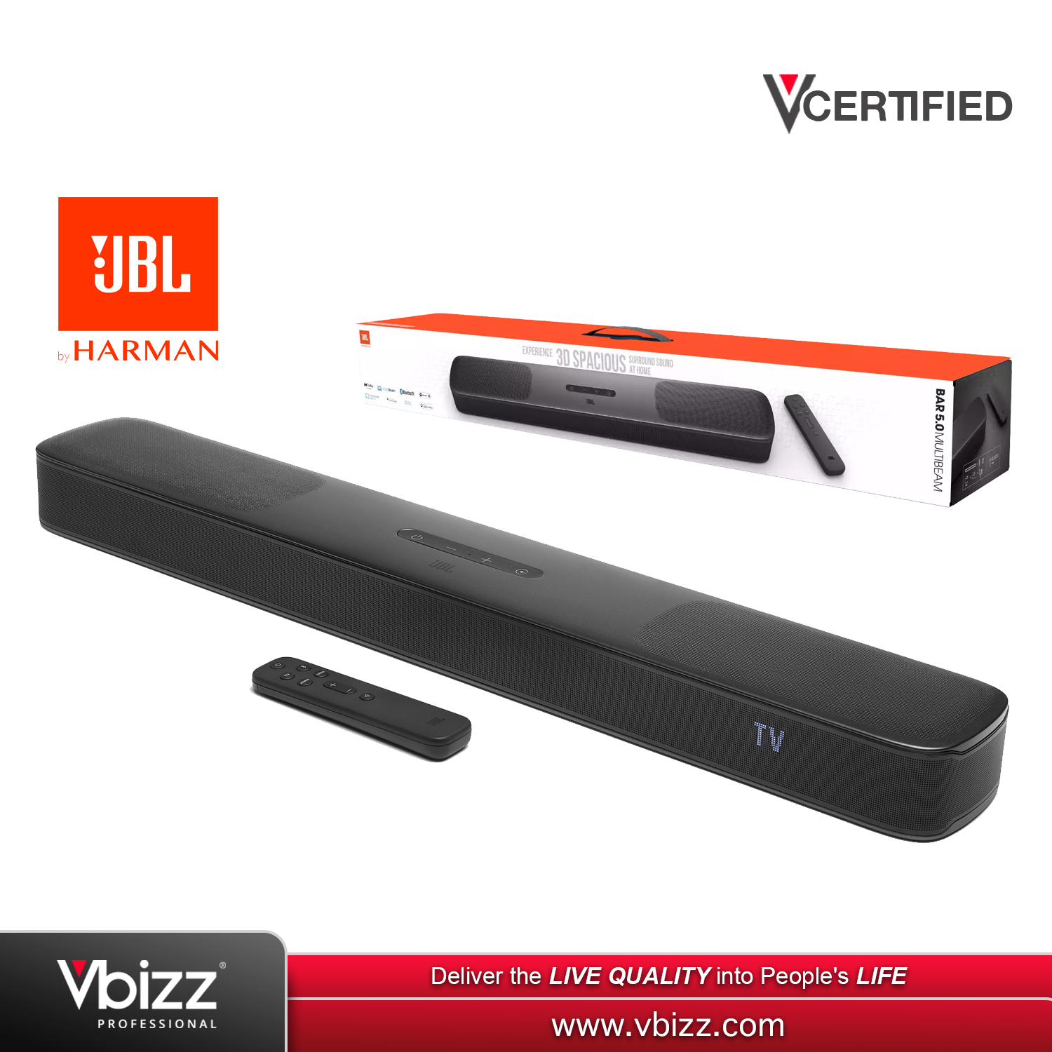 JBL BAR 5.0 MULTIBEAM Soundbar with Multibeam and Dolby Atmos | Vbizz