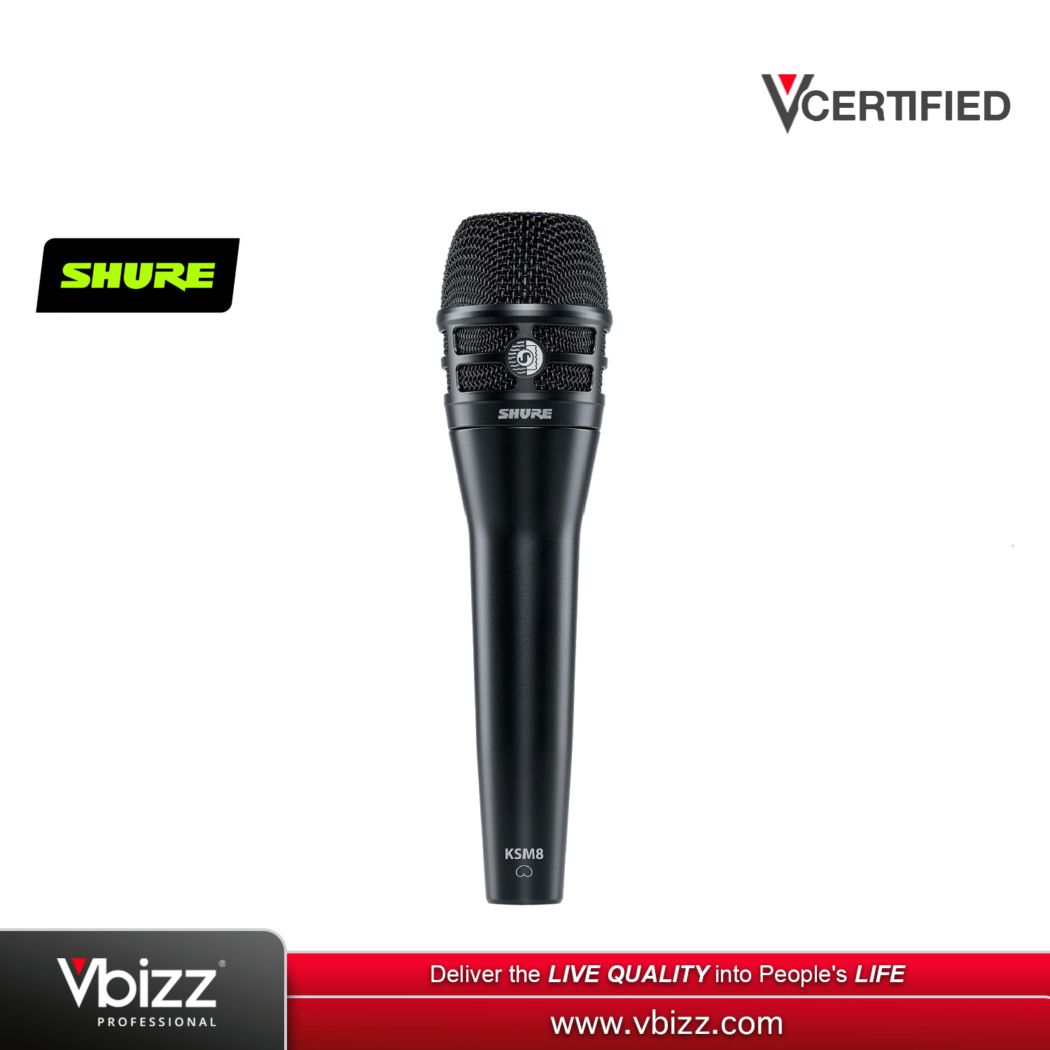 Shure KSM8 / B Dualdyne Cardioid Handheld Dynamic Microphone