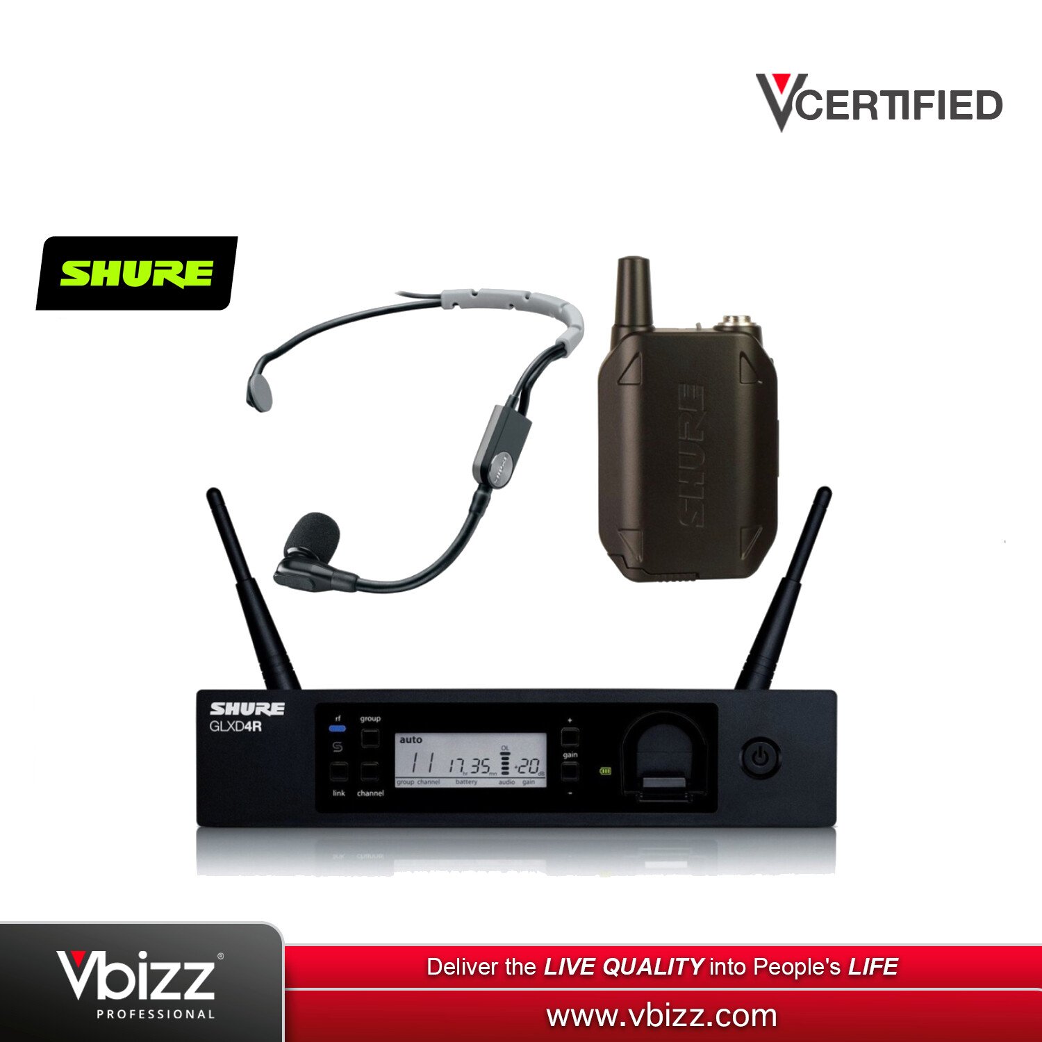 SHURE GLXD14R+J/SM35-Z2 ワイヤレスシステム ＋α GLXD14R+/SM35 - Digital Wireless Rack System with SM35