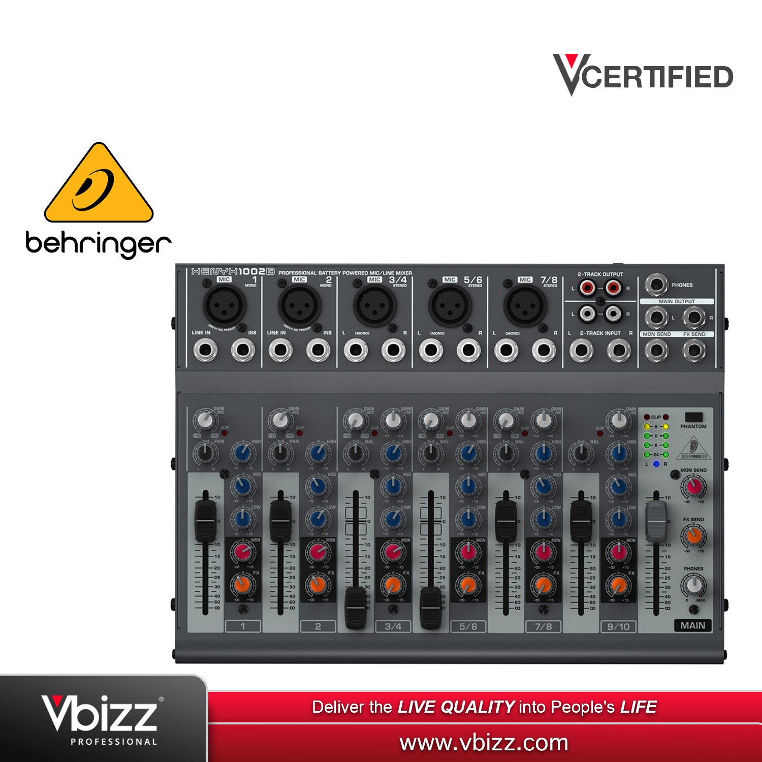 Behringer XENYX 1002B Mixer for High-Quality Audio Management | Vbizz