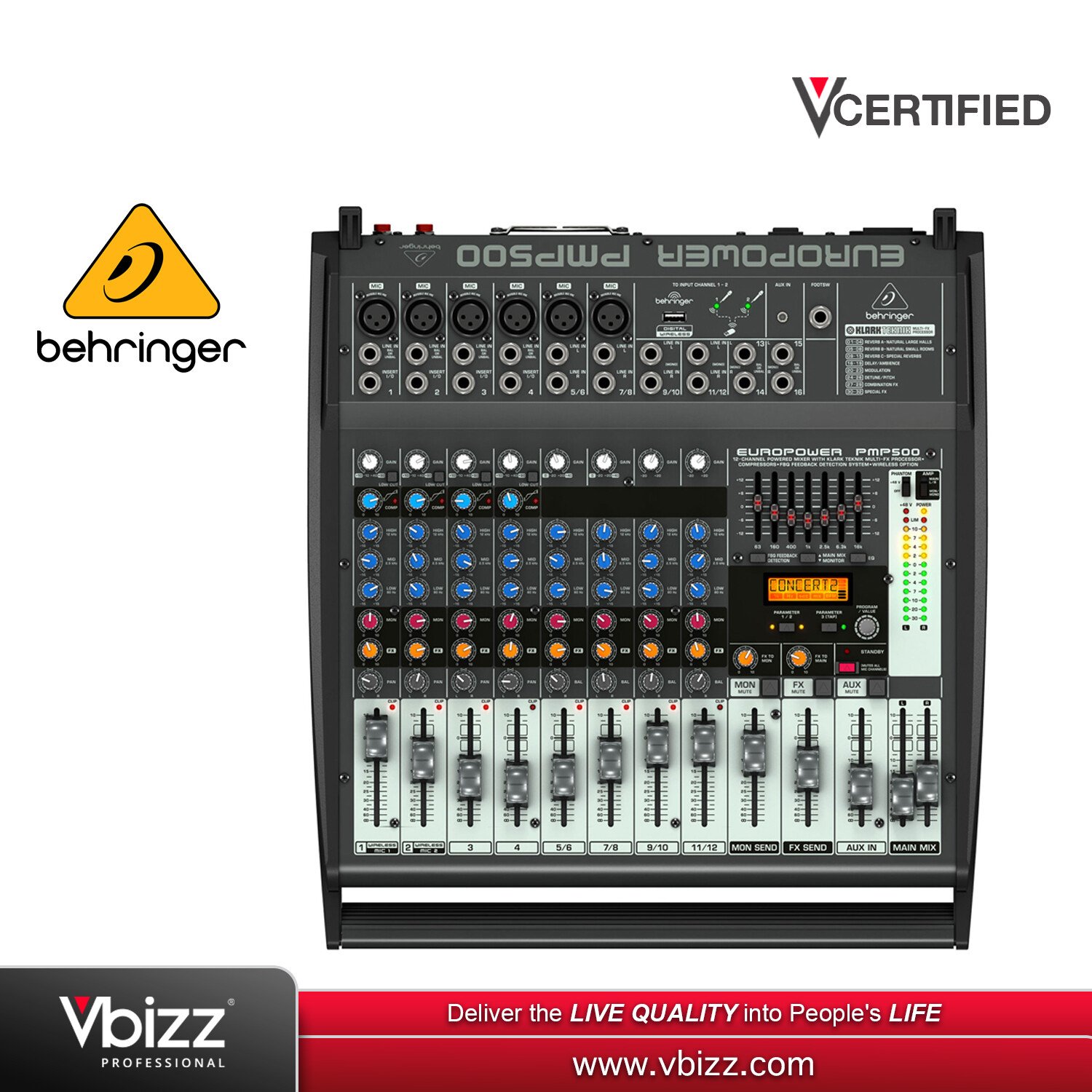 Behringer PMP500 500W Powered Mixer for Dynamic Audio Performance