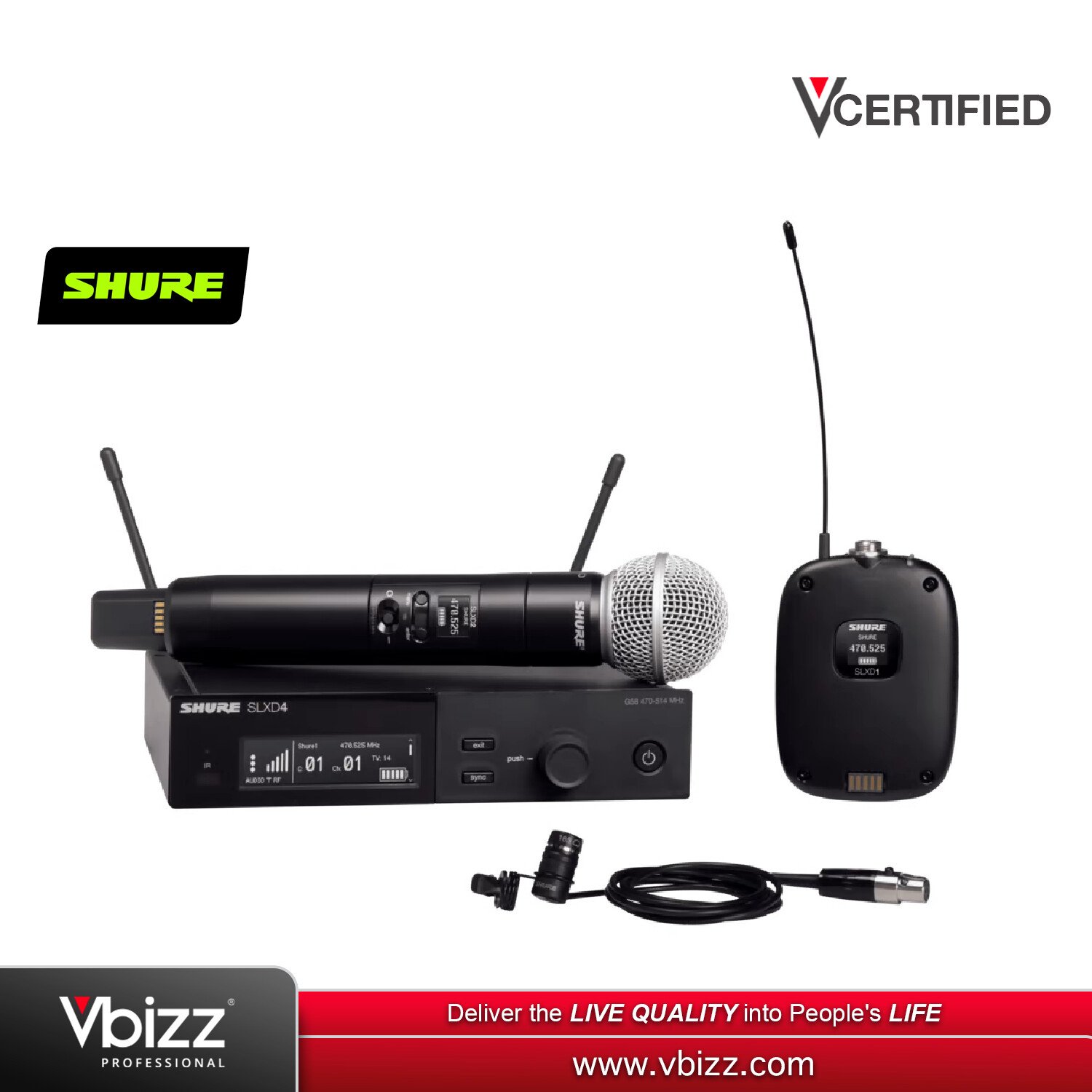 SHURE SLXD124 85 WIRELESS MICROPHONE SYSTEM Vbizz