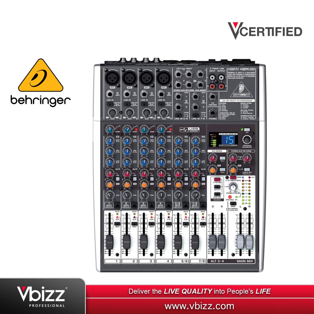 Behringer XENYX X1204USB Mixer for Professional Audio Management