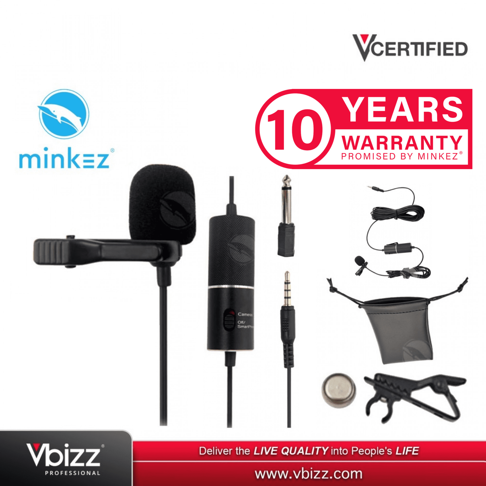 Minkez MM - 701L Wired Lavalier Clip Mic Condenser Microphone