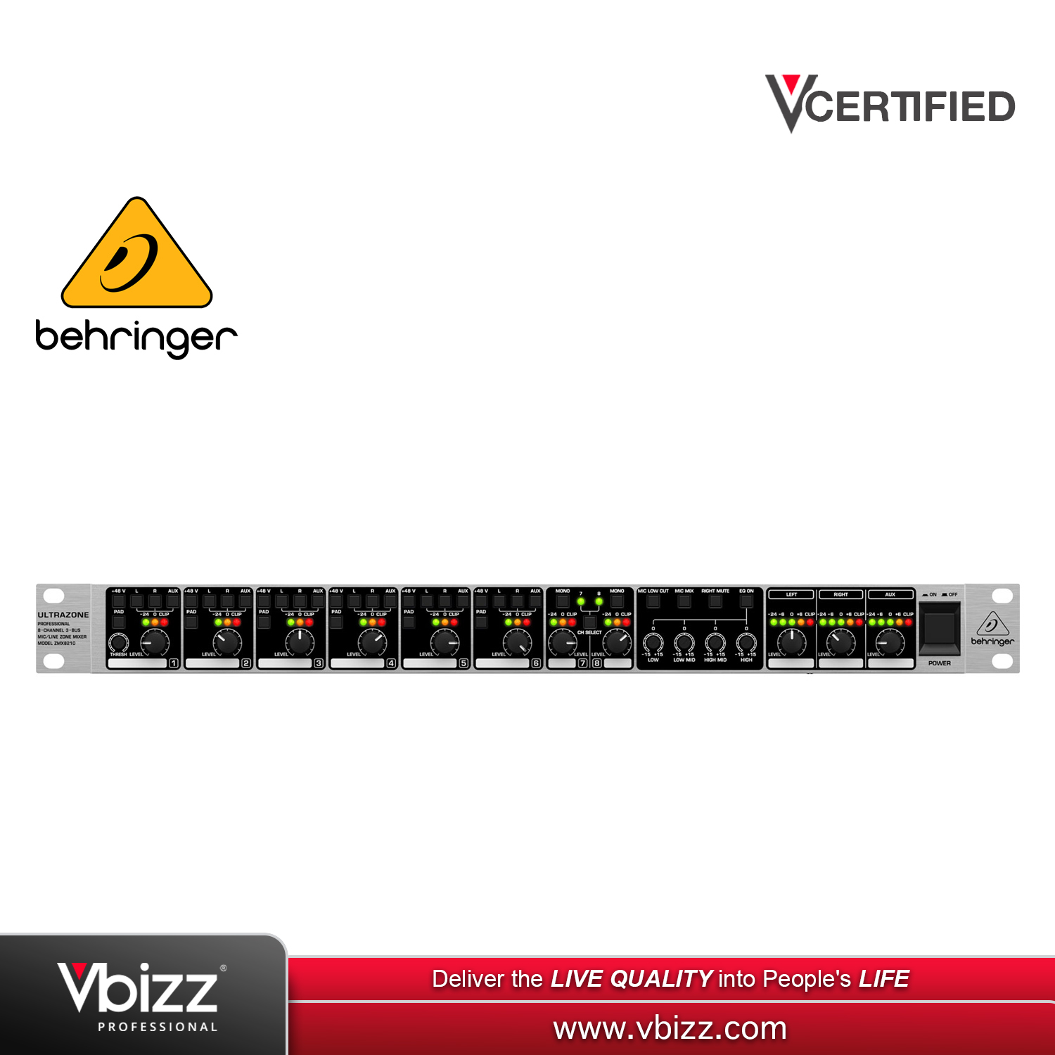 Behringer ZMX8210 V2 Rackmount Mixer for Professional Audio