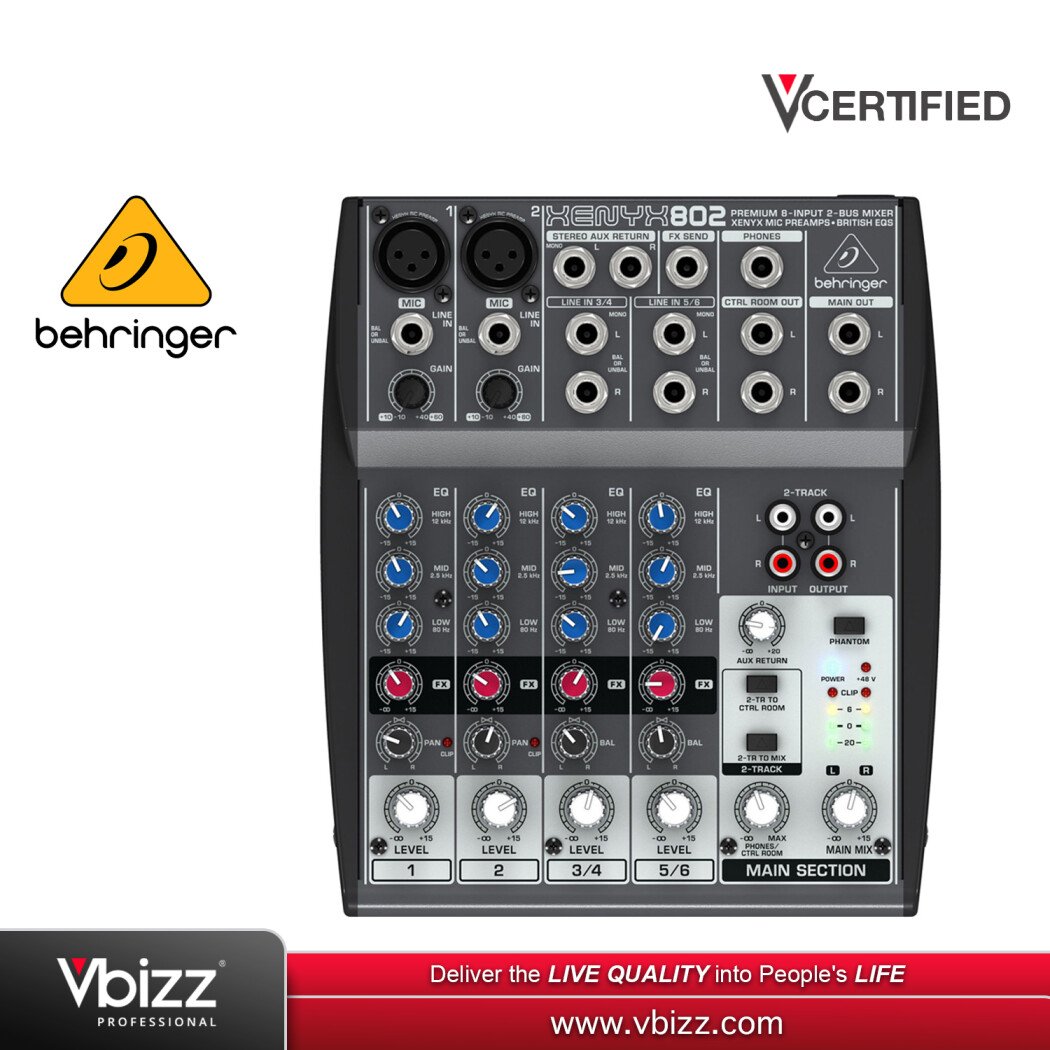 Behringer XENYX 802 Mixer for High-Quality Audio Management