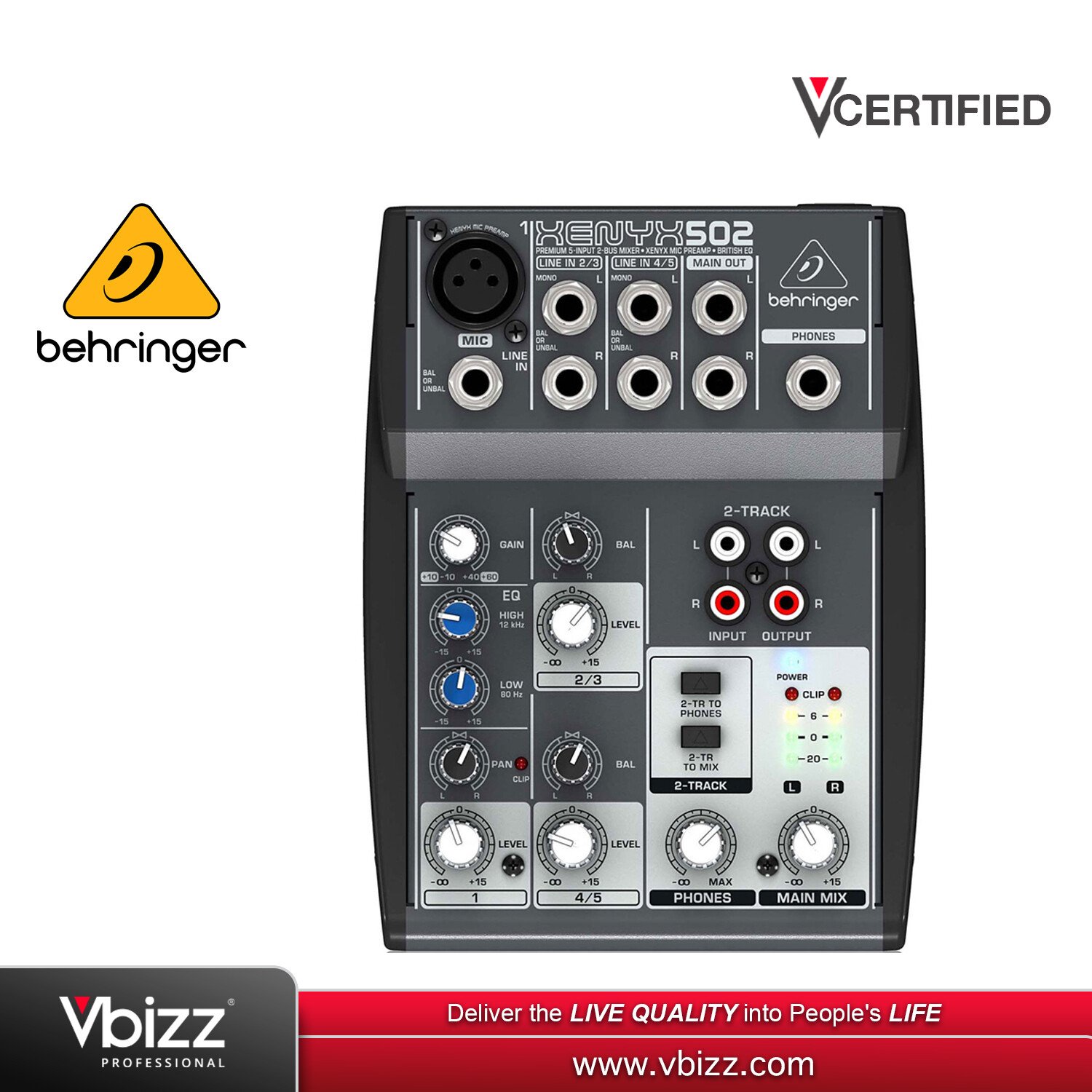 Behringer XENYX 502 Mixer for Professional Audio Control | PA
