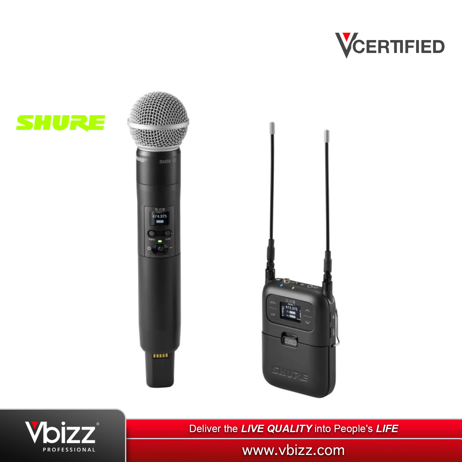 Shure SLXD25 / SM58 Portable Wireless System With SM58® Handheld
