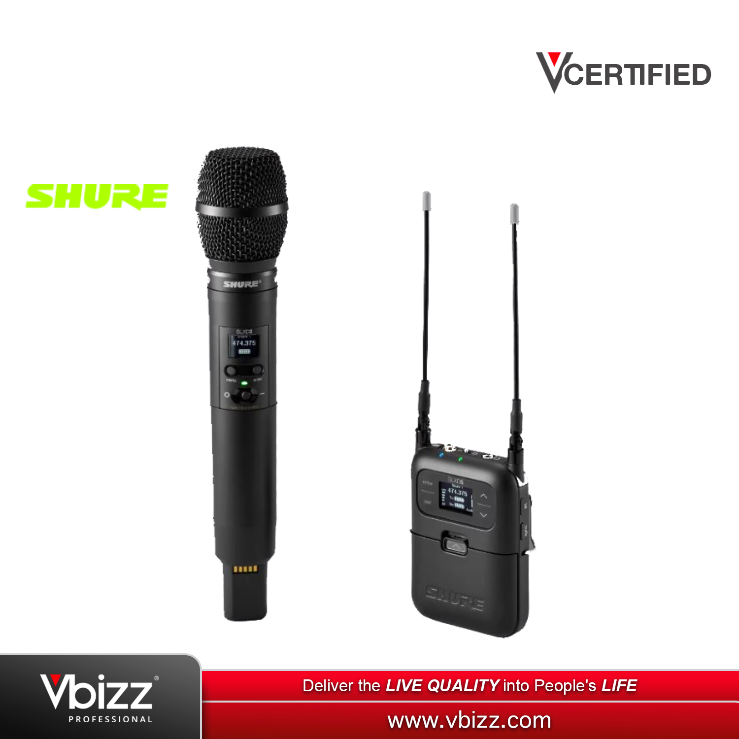 Shure SLXD25 / VP68 Portable Wireless System With VP68 Handheld Shure SLXD25 / VP68 Portable Wireless System With VP68 Handheld