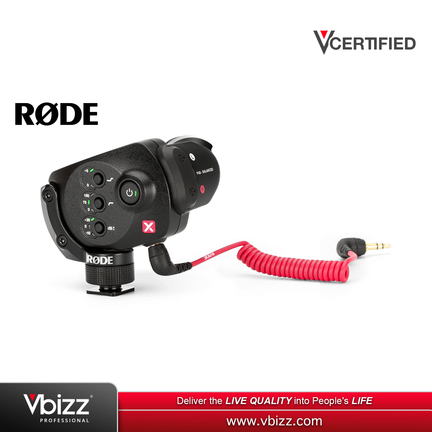 Rode Stereo VideoMic X Broadcast-Grade Stereo On-Camera Microphone