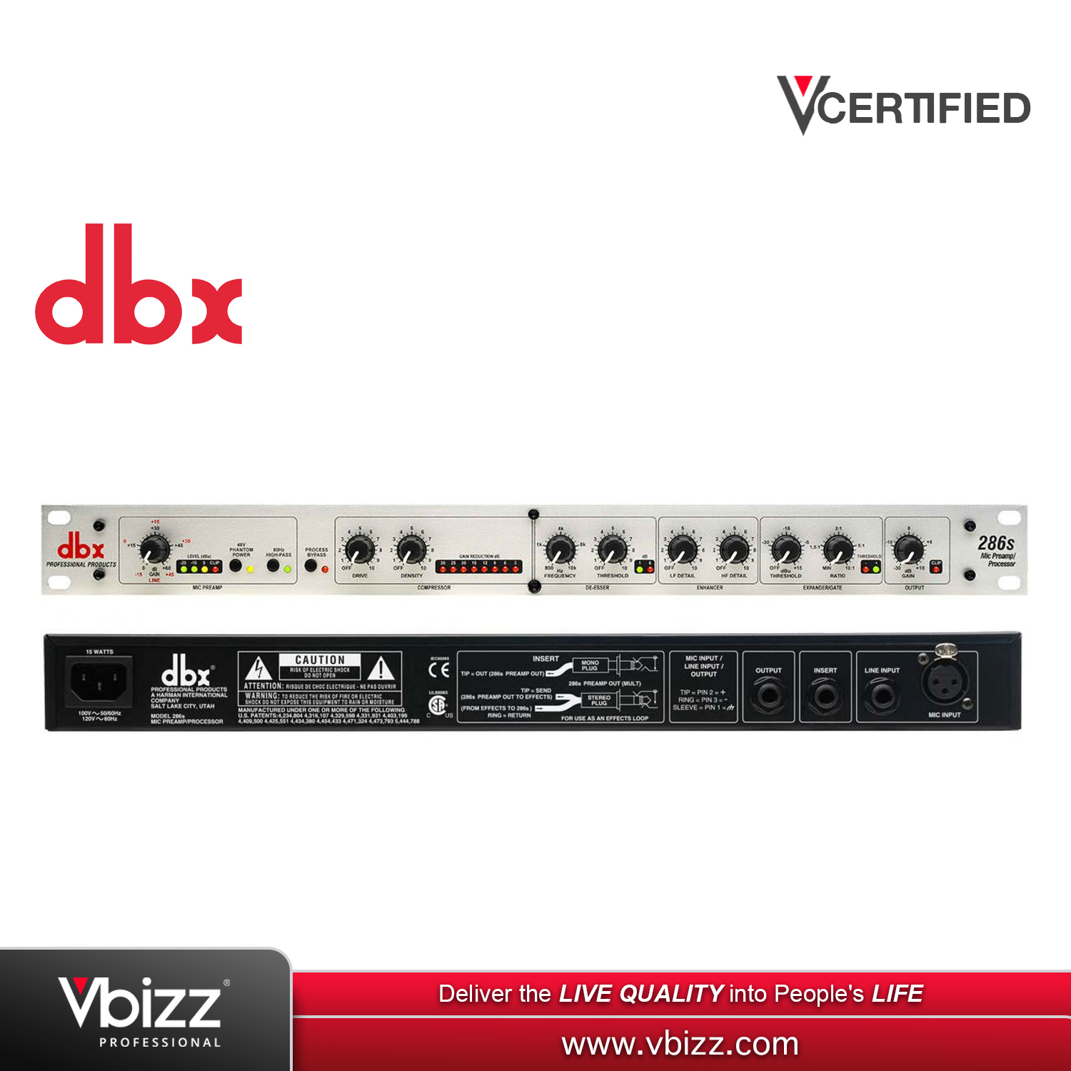 dbx 286S Microphone Preamp Channel Strip for Superior Sound