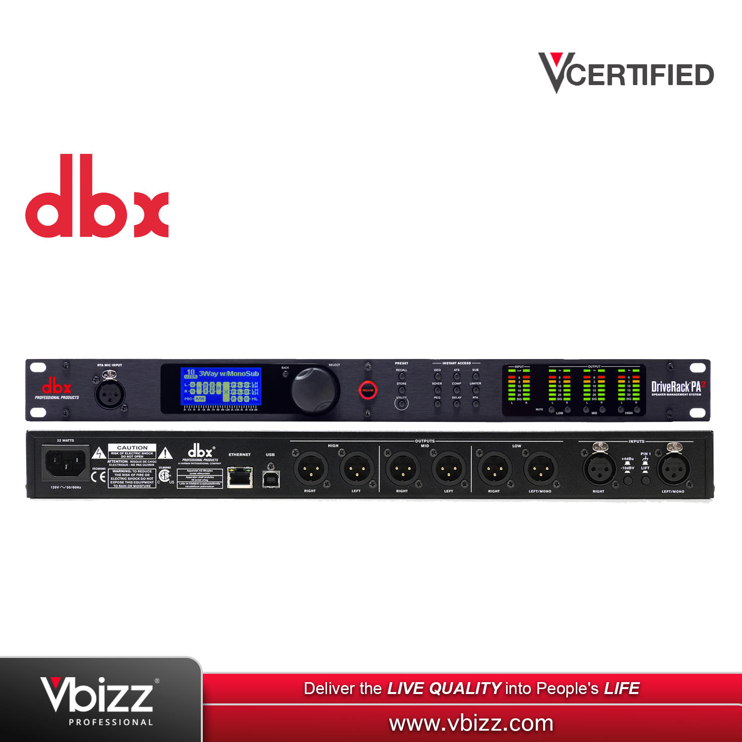 dbx DriveRack PA2 Speaker Management Processor for Superior