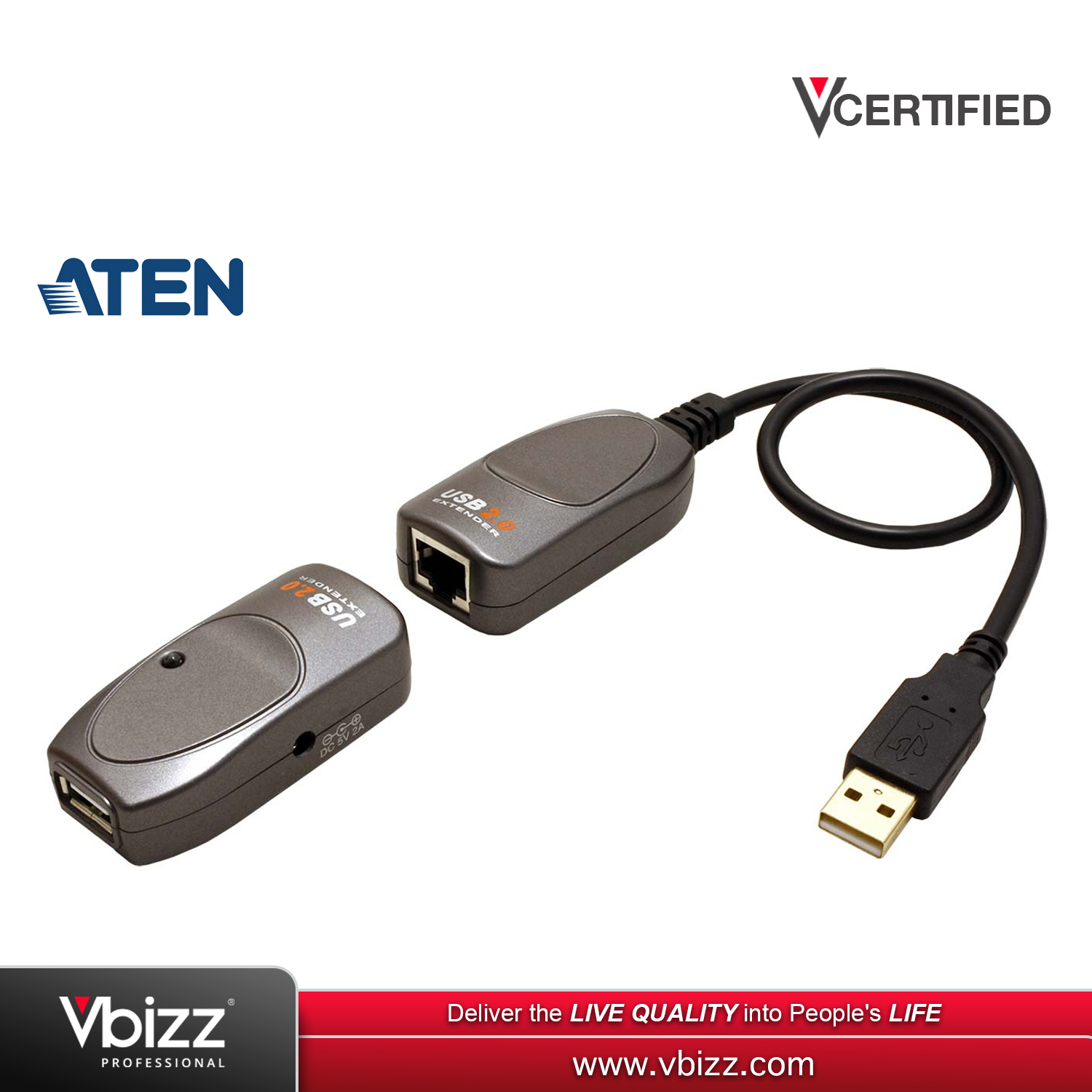 ATEN UCE260 USB 2.0 Cat 5 Extender for Reliable Long-Distance USB  Connections | Vbizz