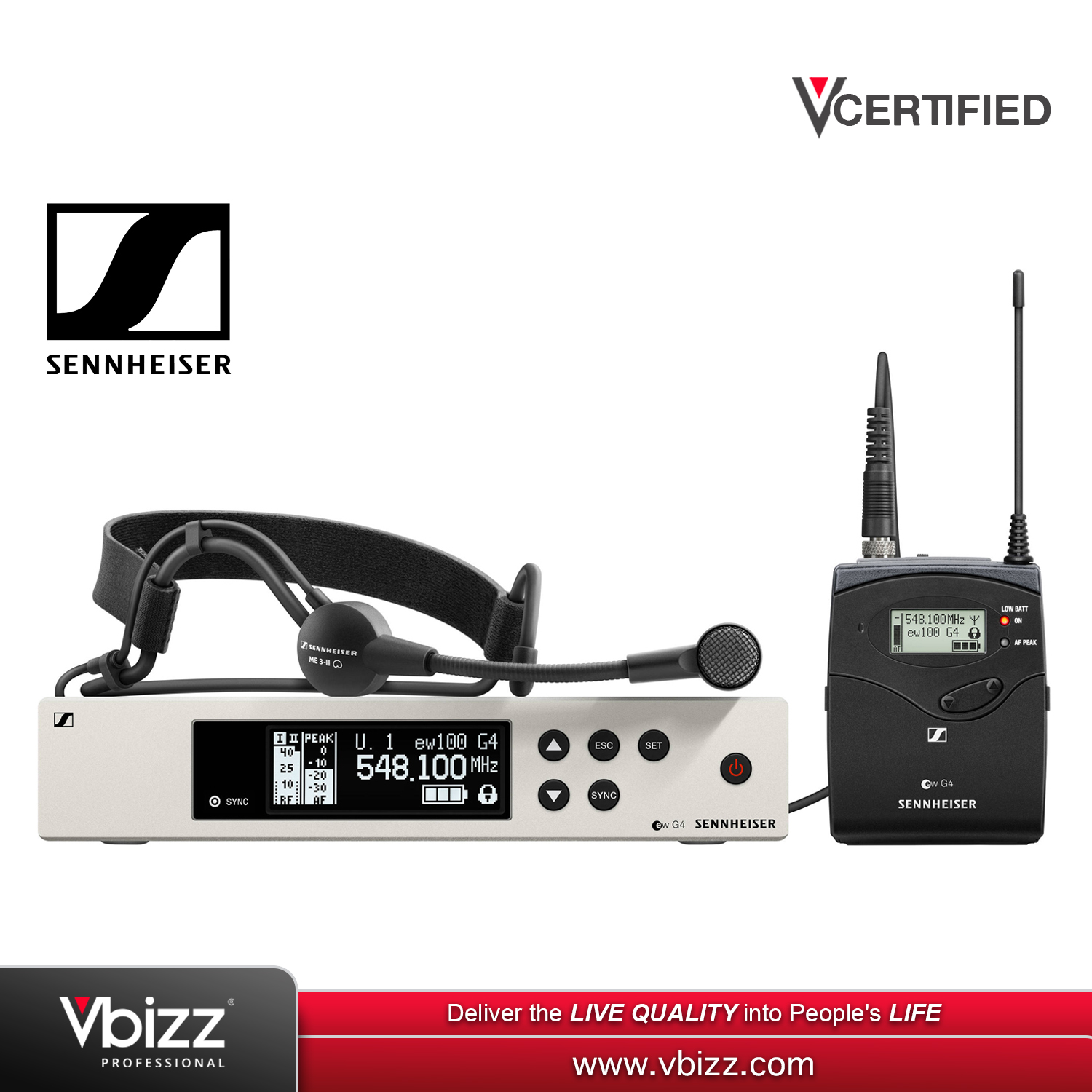 Sennheiser EW 100 G4 ME3 Wireless Headset System (EW100-G4-ME3