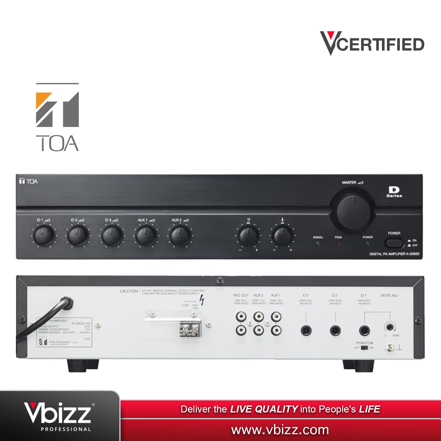 TOA A2060D 60W Digital Mixer Amplifier | Vbizz