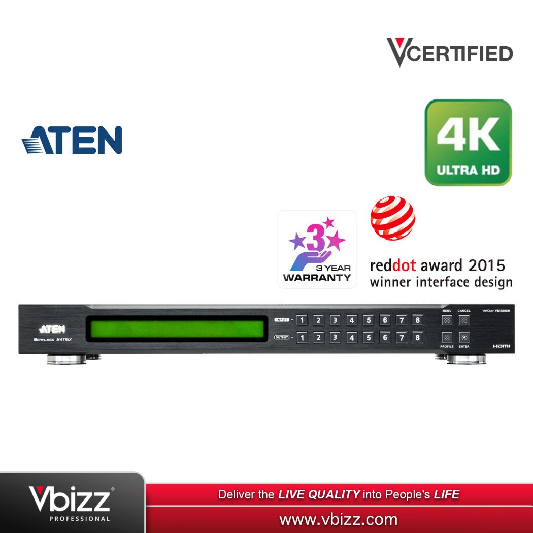 ATEN 【VM0808】8入力8出力HDMIマトリックススイッチャー 8x8 4K HDMI Matrix Switch - VM0808HA, ATEN Video Matrix Switches