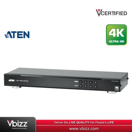 ATEN VM0404HA 4x4 4K HDMI Matrix Switch for Flexible Multi-Source