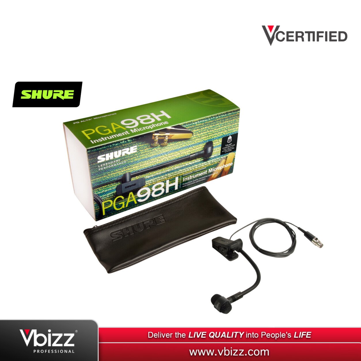 Shure PGA98H TQG Gooseneck Microphone (PGA 98 H TQG) | Vbizz