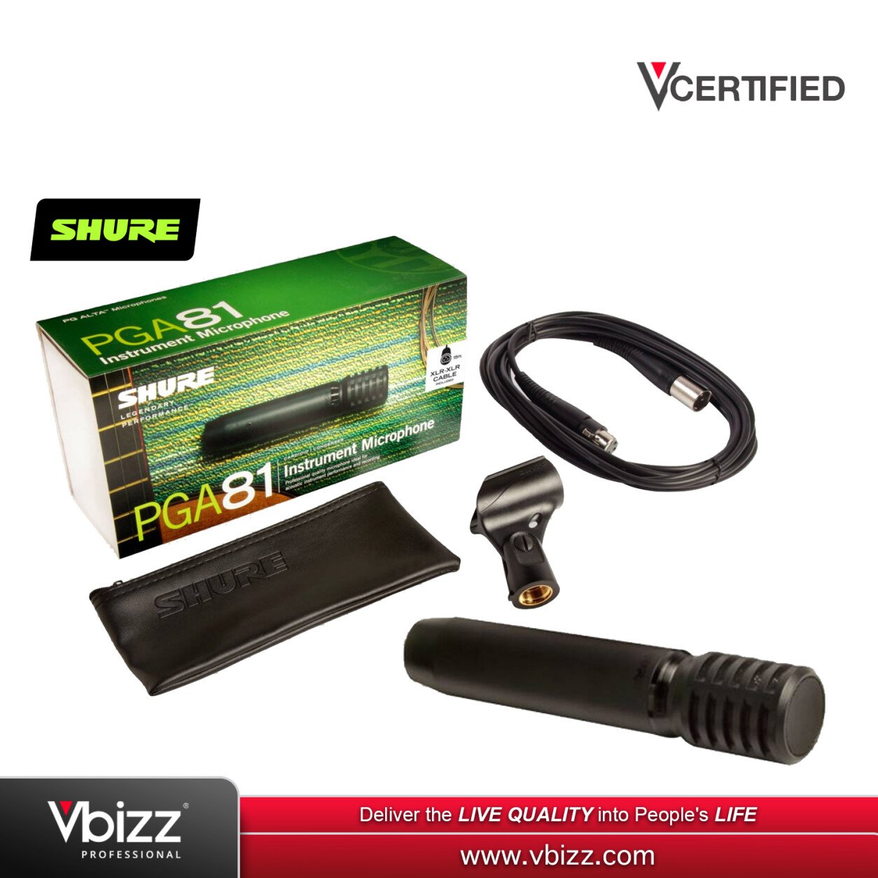 Shure PGA81 XLR Instrument Microphone (PGA 81 XLR) | Vbizz