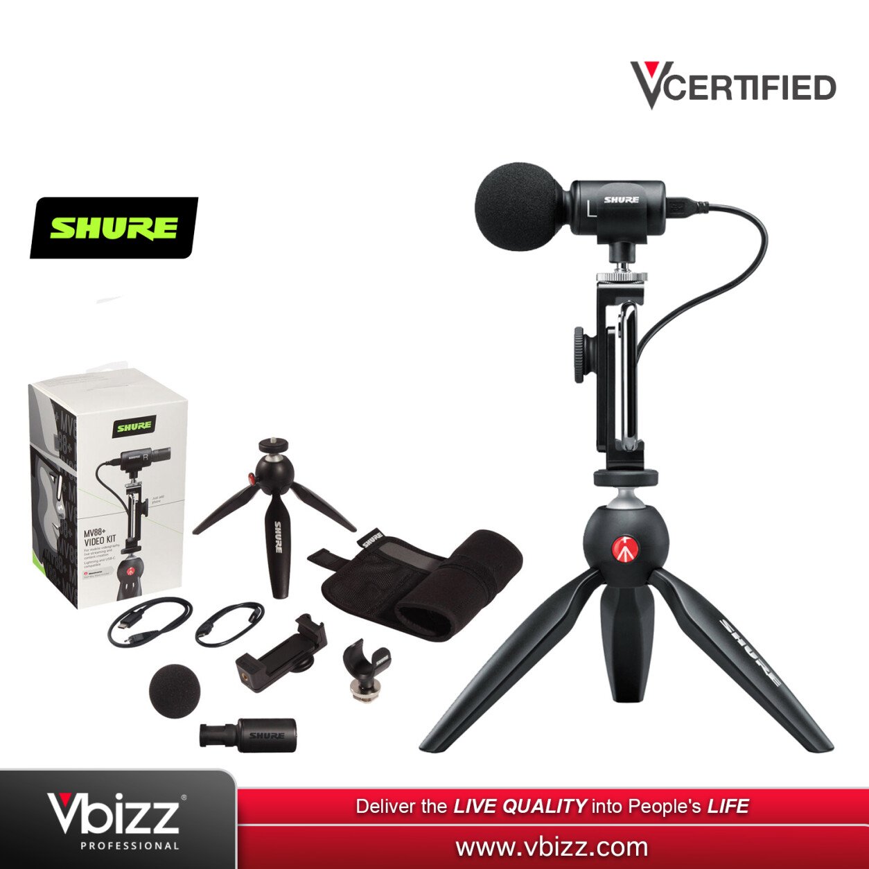 Shure MOTIV MV88+ Video Kit Digital Stereo Microphone and  