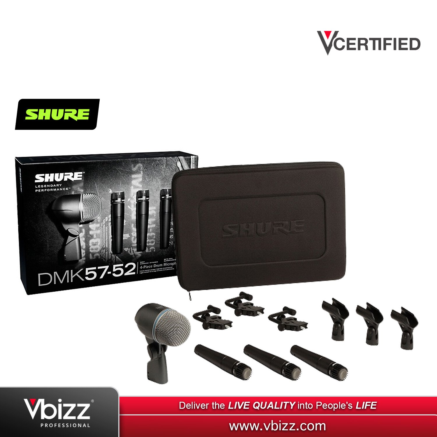 Shure DMK 5752 Drum Microphone Kit (DMK 57 52) | Vbizz