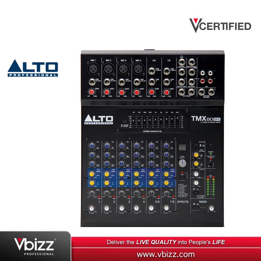 Alto Empire TMX80 DFX | 350W 8-Channel Powered Mixer with Built-in