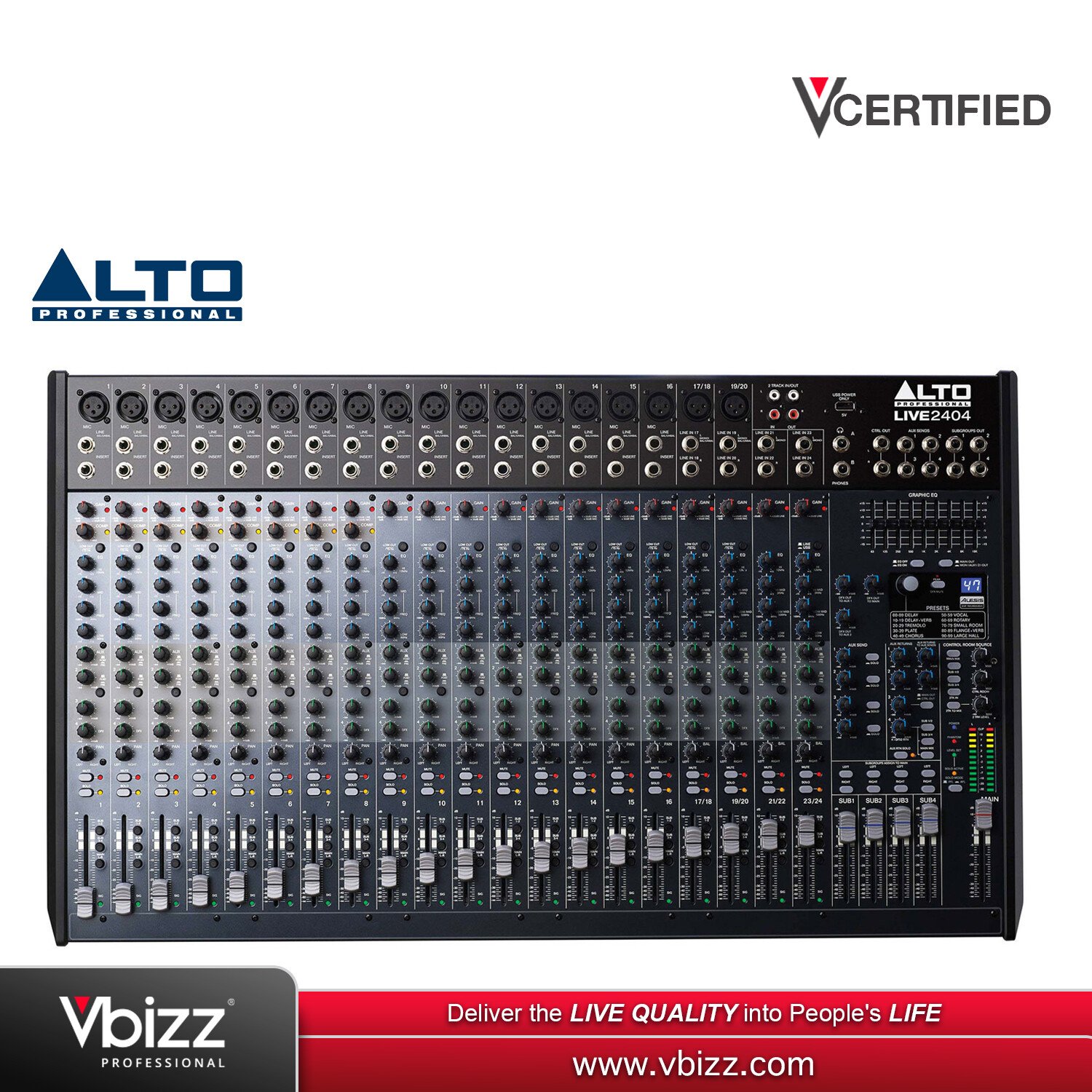 Alto Live 2404 | 24-Channel Mixer with USB Recording, Onboard