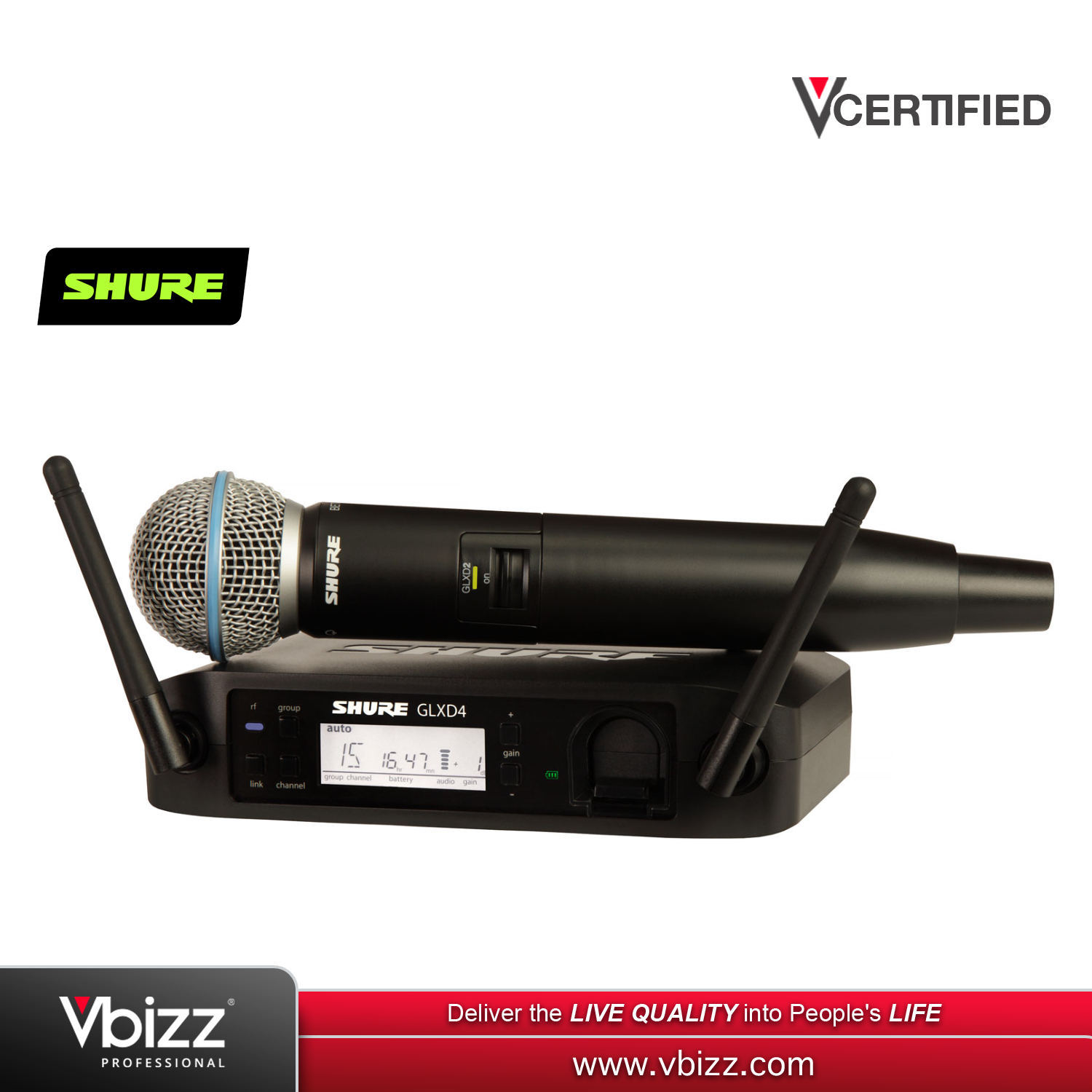 Shure GLXD24/BETA58 Wireless Microphone System (GLXD24 BETA58)