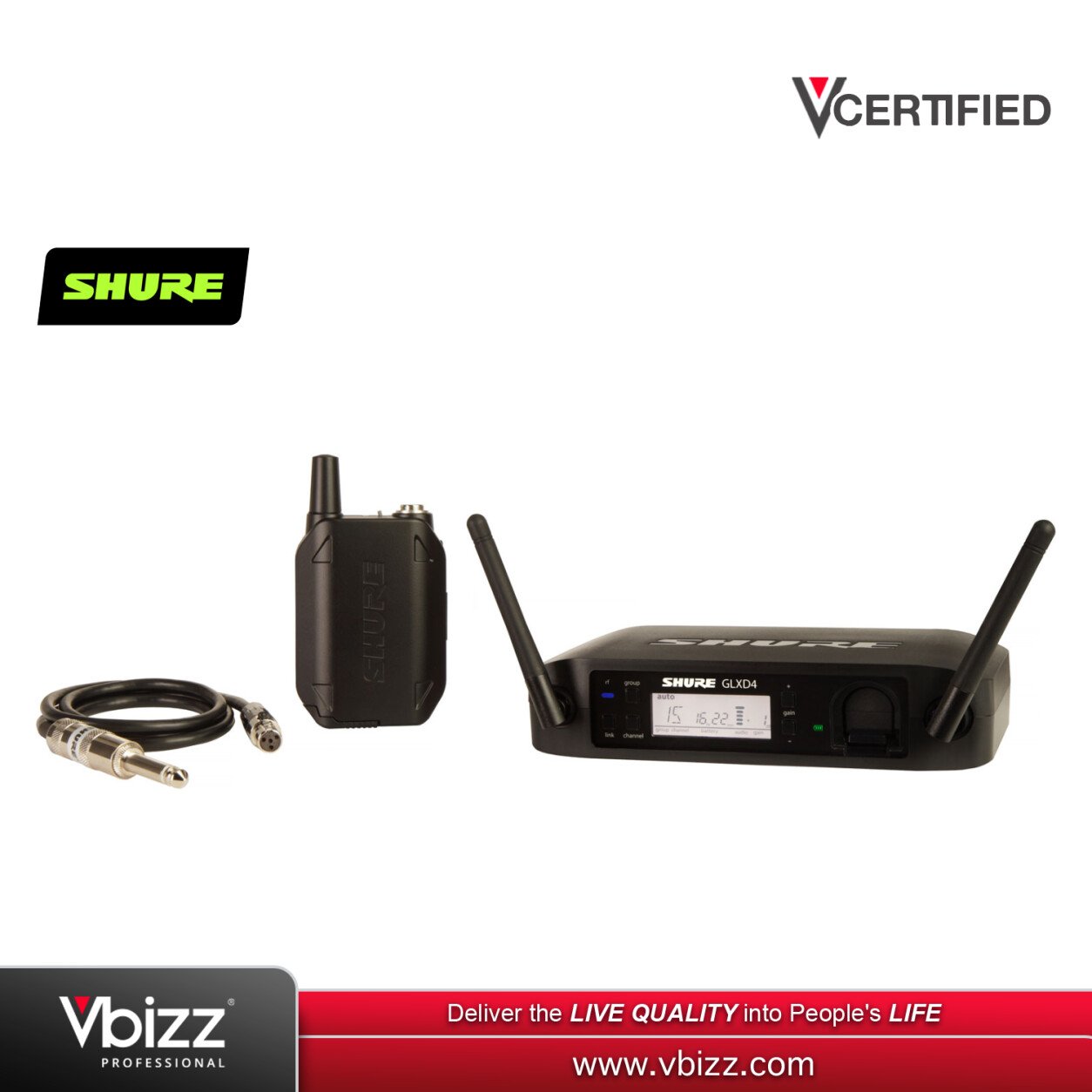 Shure GLXD16+ Wireless Instrument System (GLXD 16) | Vbizz