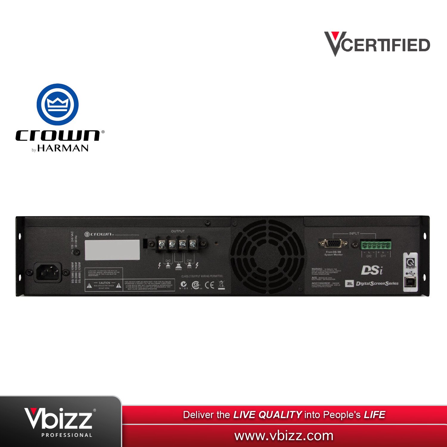 Crown DSI2000 2x475W Power Amplifier Vbizz