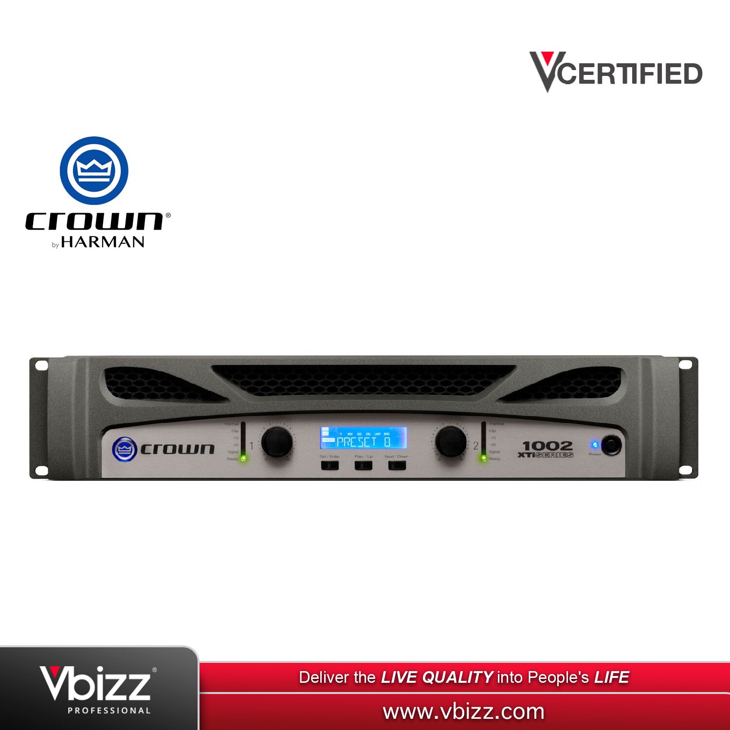 Crown XTi1002 2x1400W Power Amplifier for Superior Audio