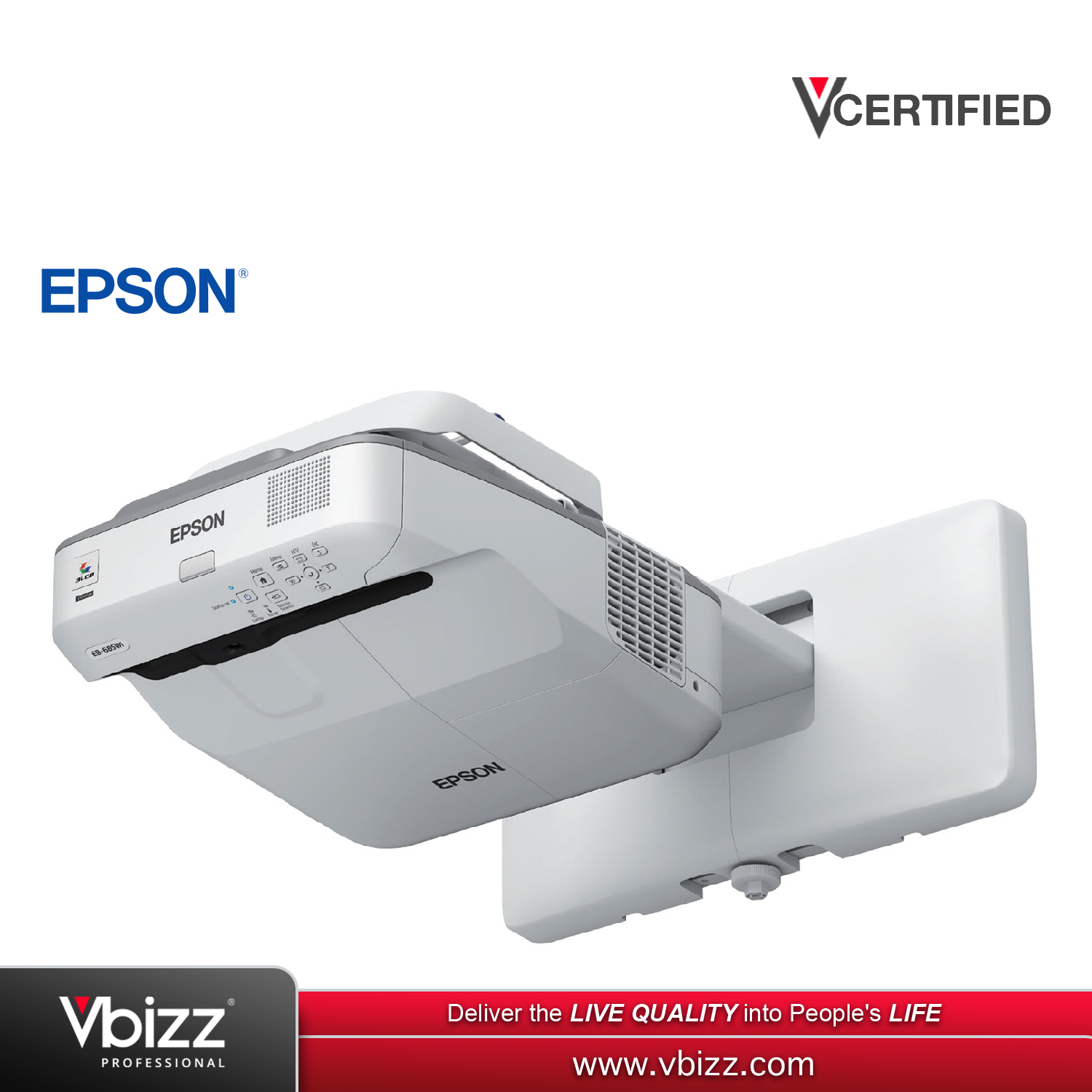 EPSON 液晶プロジェクター EB-685WT 3500lm WXGA リモコン 超短