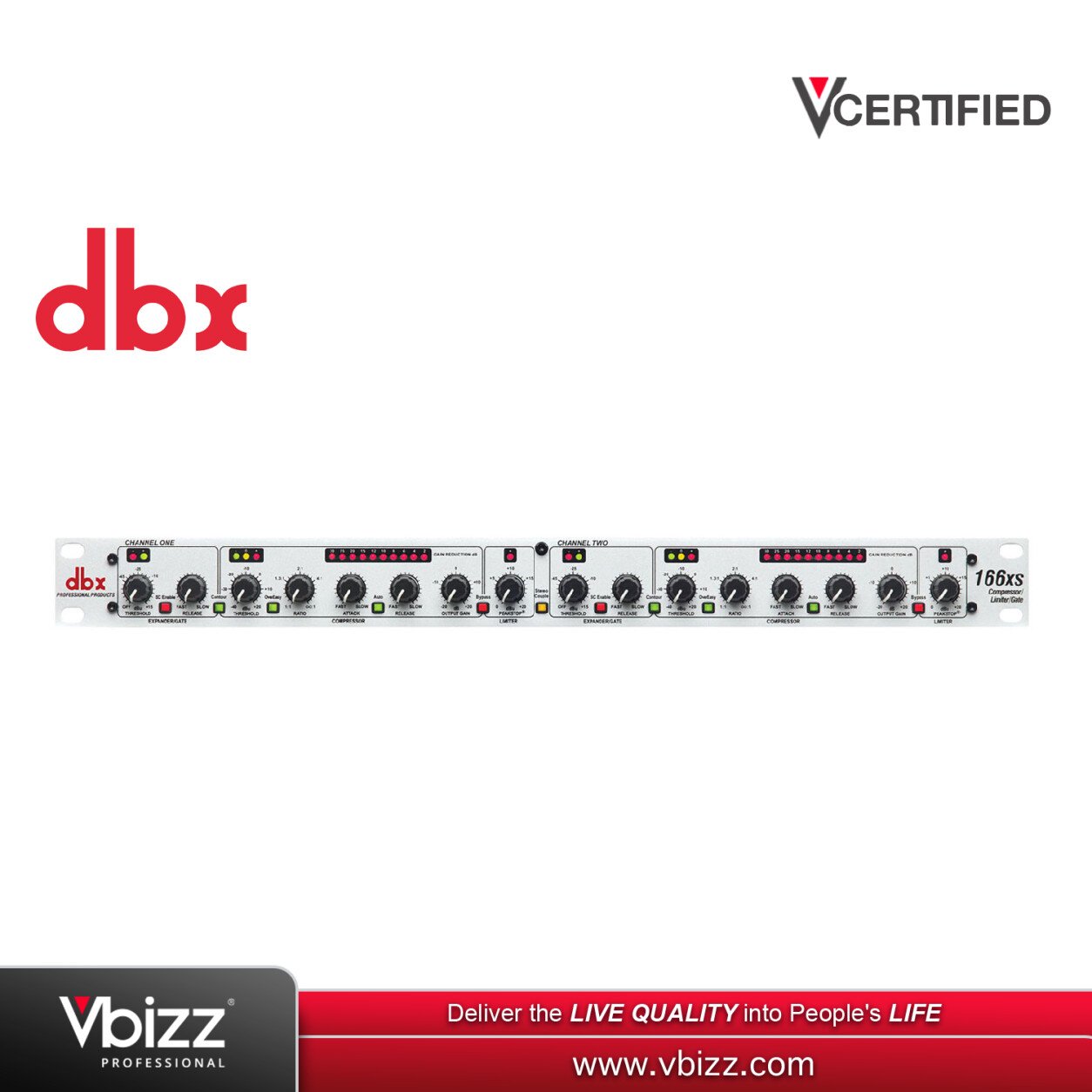 dbx 166XS Compressor Limiter for Superior Dynamics Control | PA