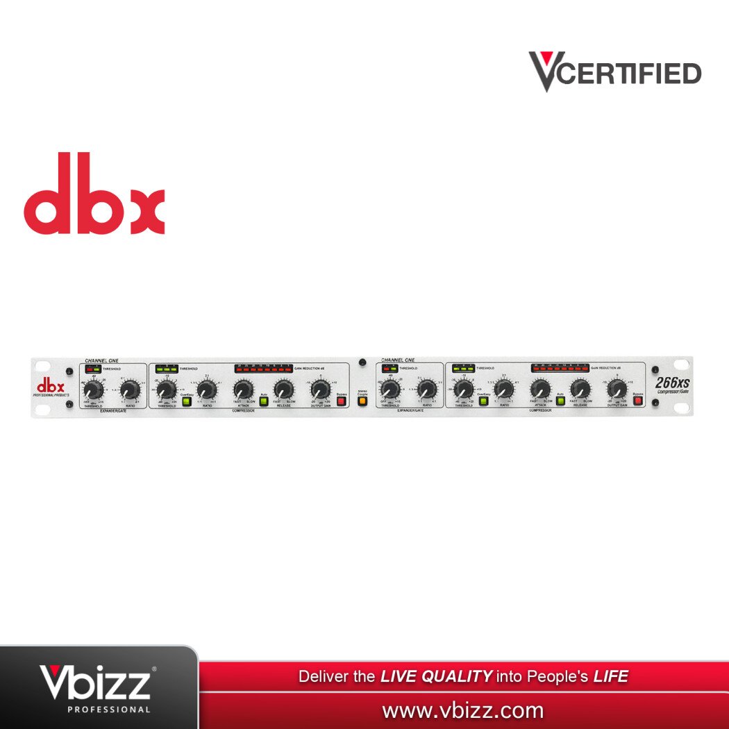 dbx 266XS Dual Compressor Gate for Superior Dynamics Control