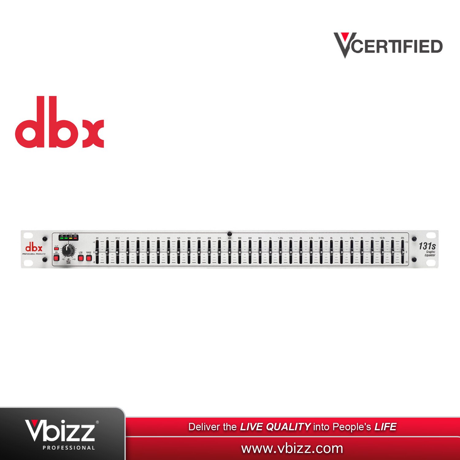 dbx 131s グラフィックイコライザー GRAPHIC EQUALIZER dbx 131s Single Channel 31-Band Graphic Equalizer | Music & Arts