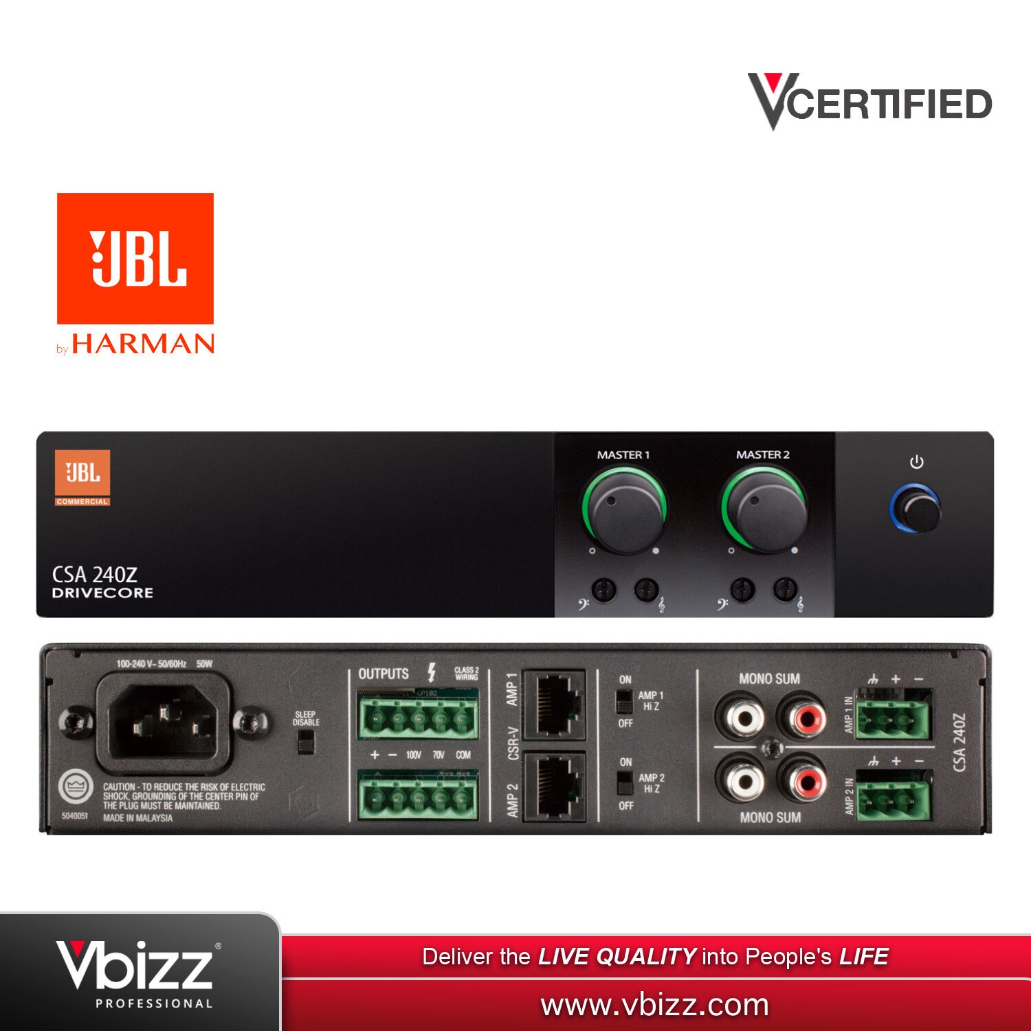 JBL CSA240Z 2 Channels 40W Professional Amplifier | PA SYSTEM MALAYSIA