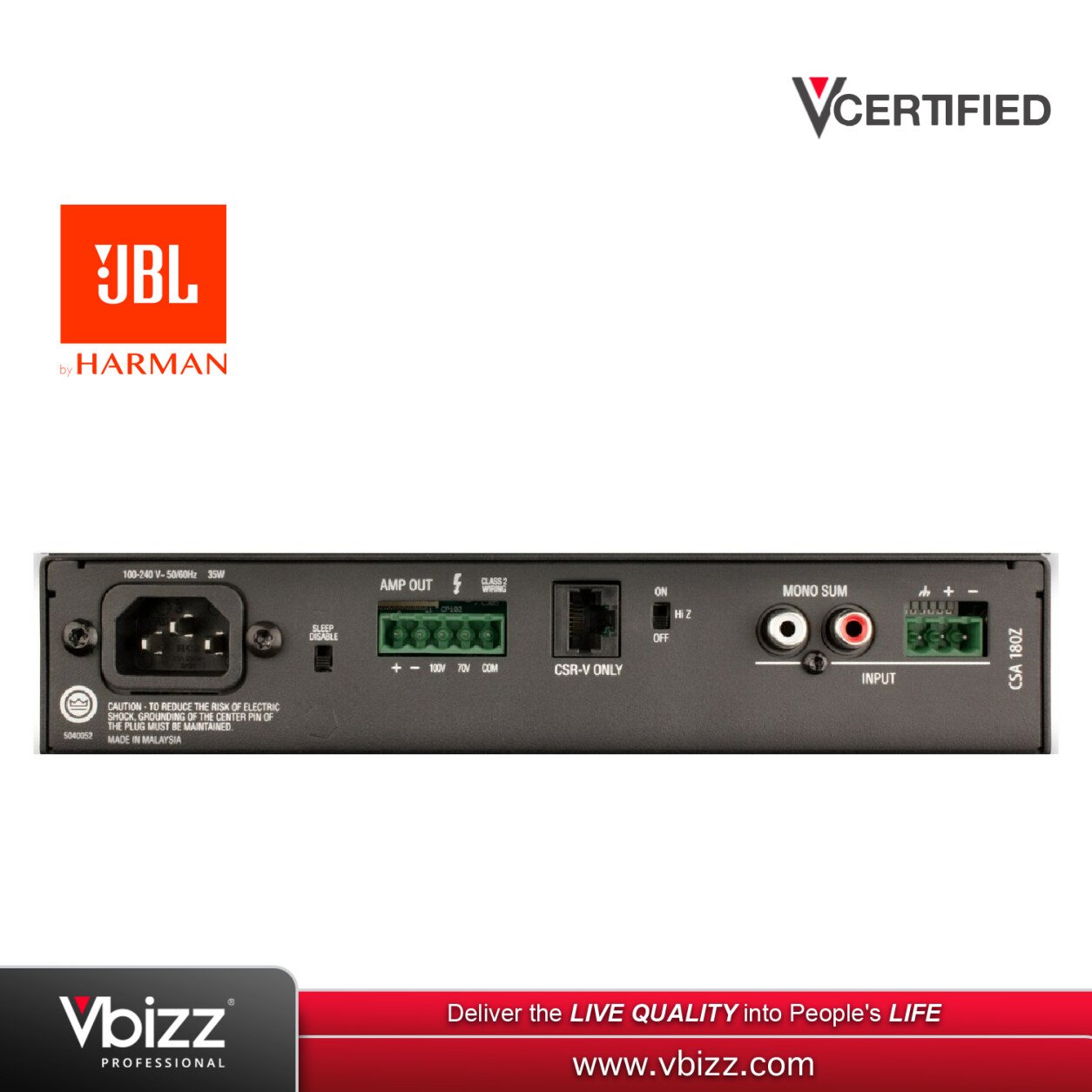 JBL CSA180Z JBL 1X80W Professional Amplifier | Vbizz