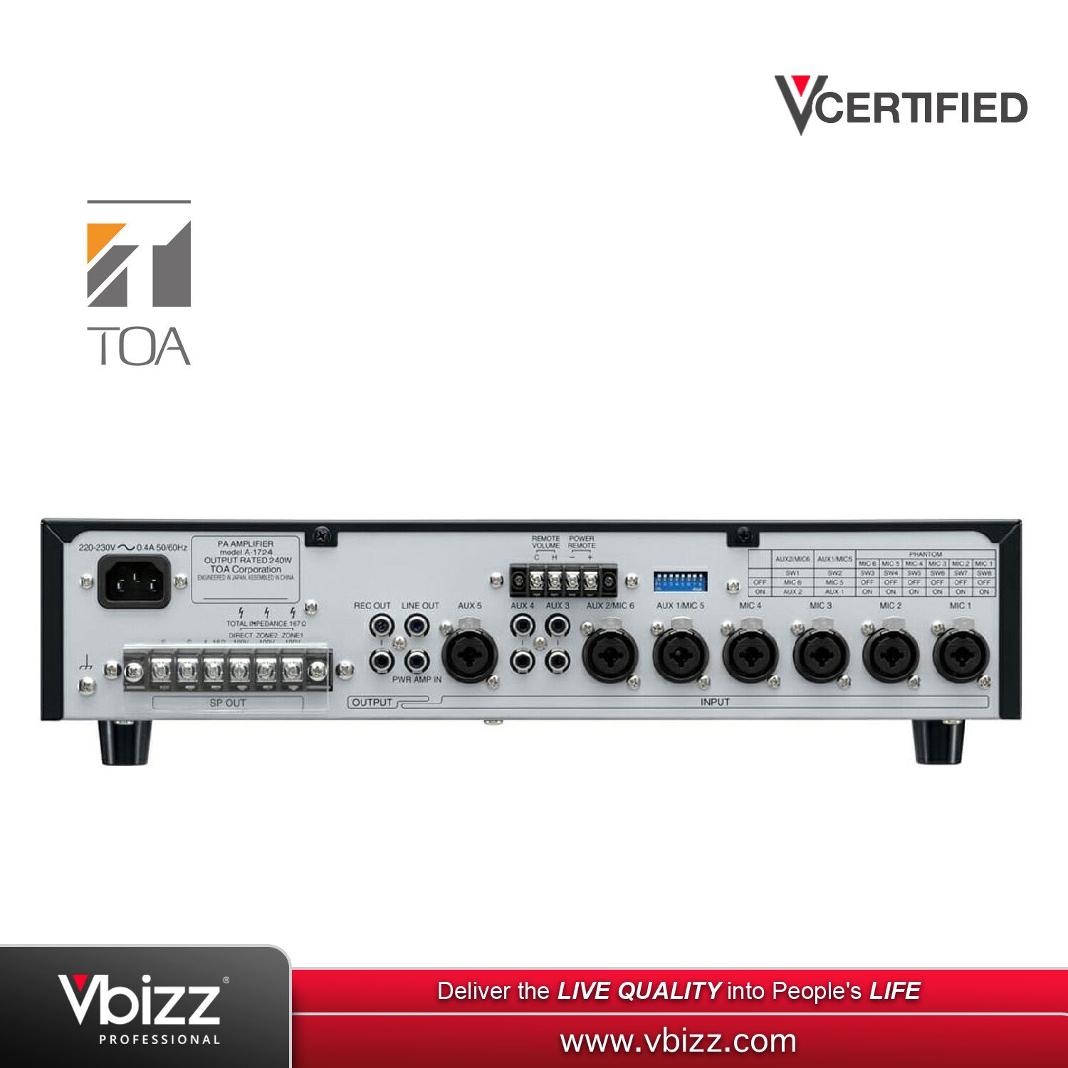 Discontinued] TOA A1724 240W Mixer Amplifier | PA SYSTEM MALAYSIA