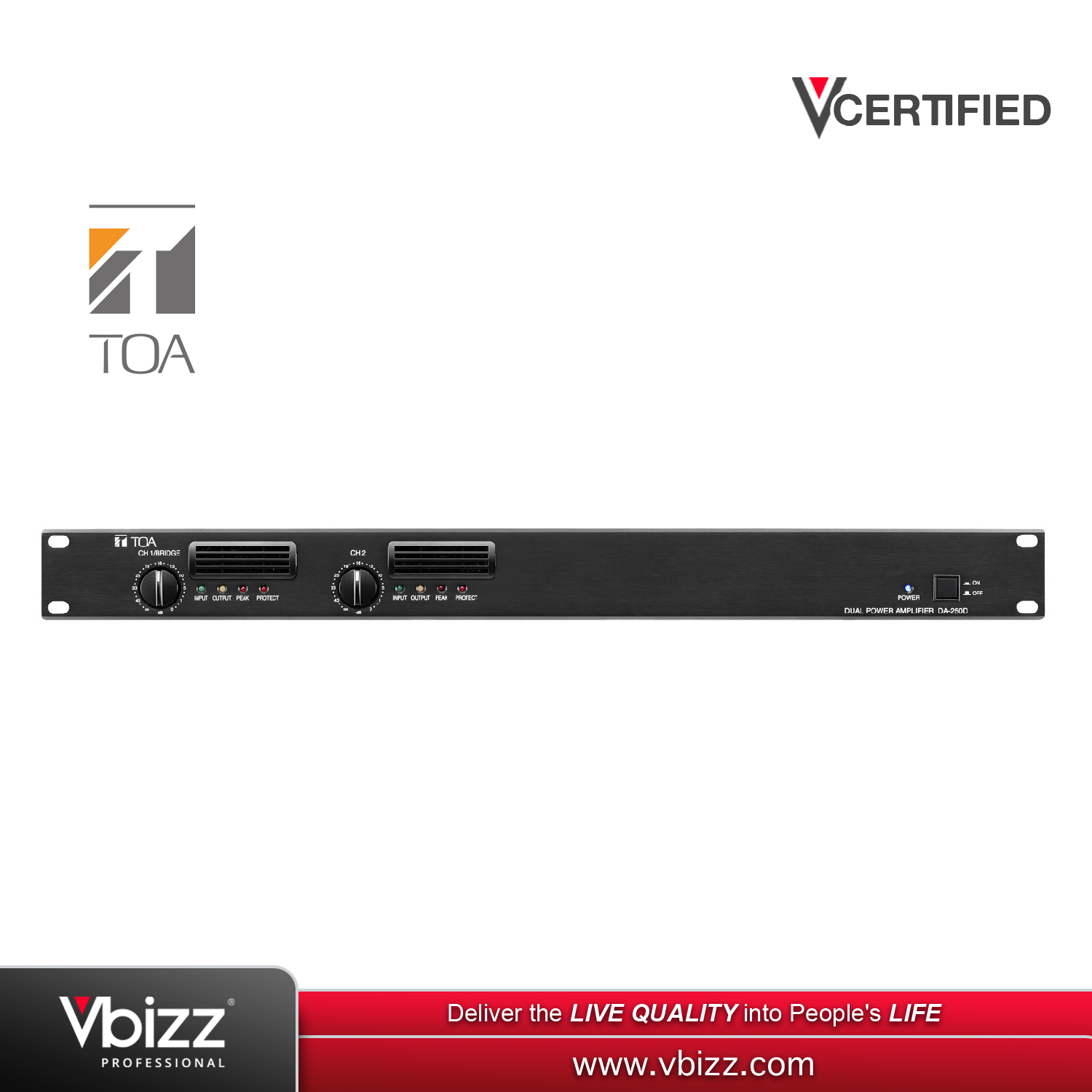 TOA DA250D 2x250W Power Amplifier | Vbizz