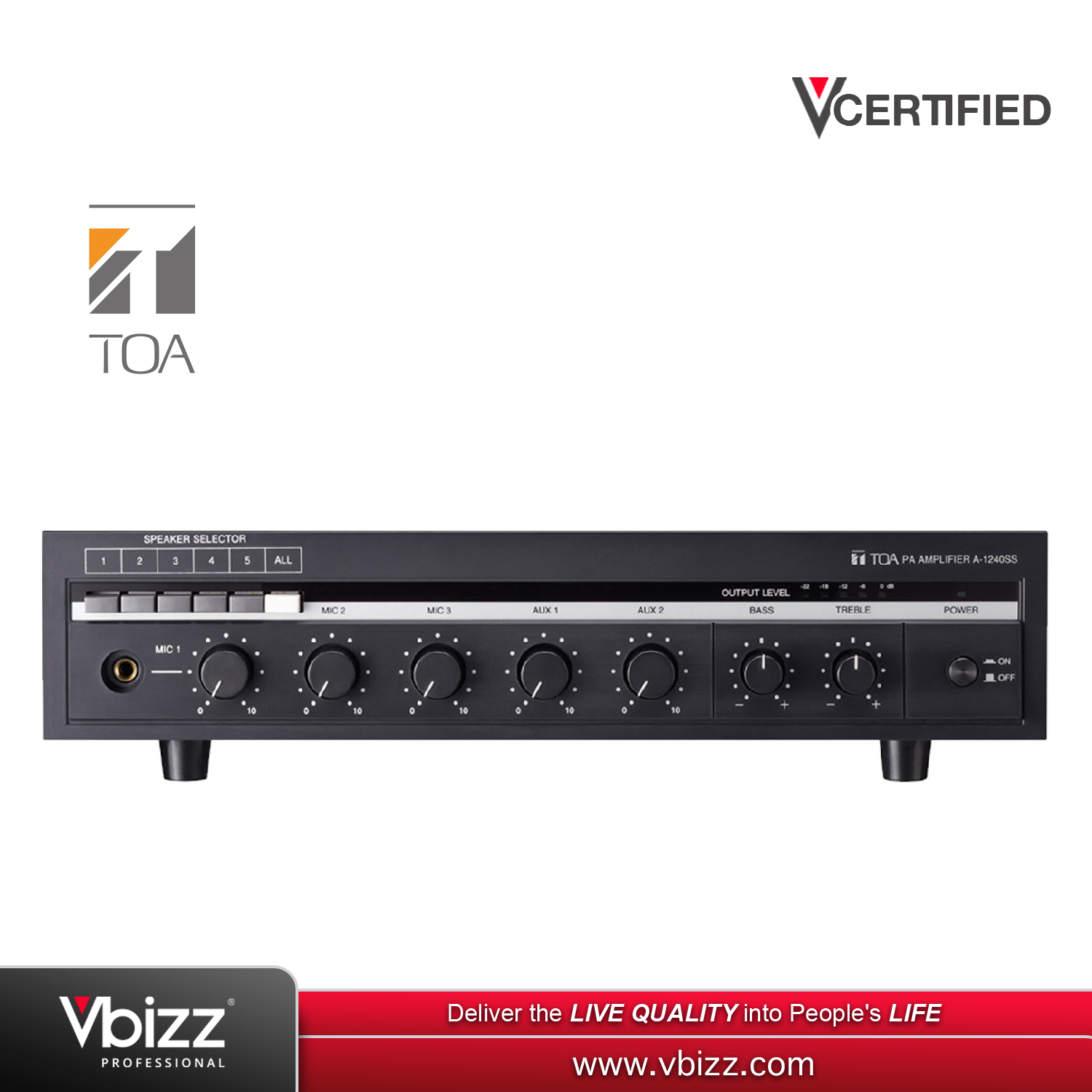 TOA A1240SS 240W Mixer Amplifier | Vbizz