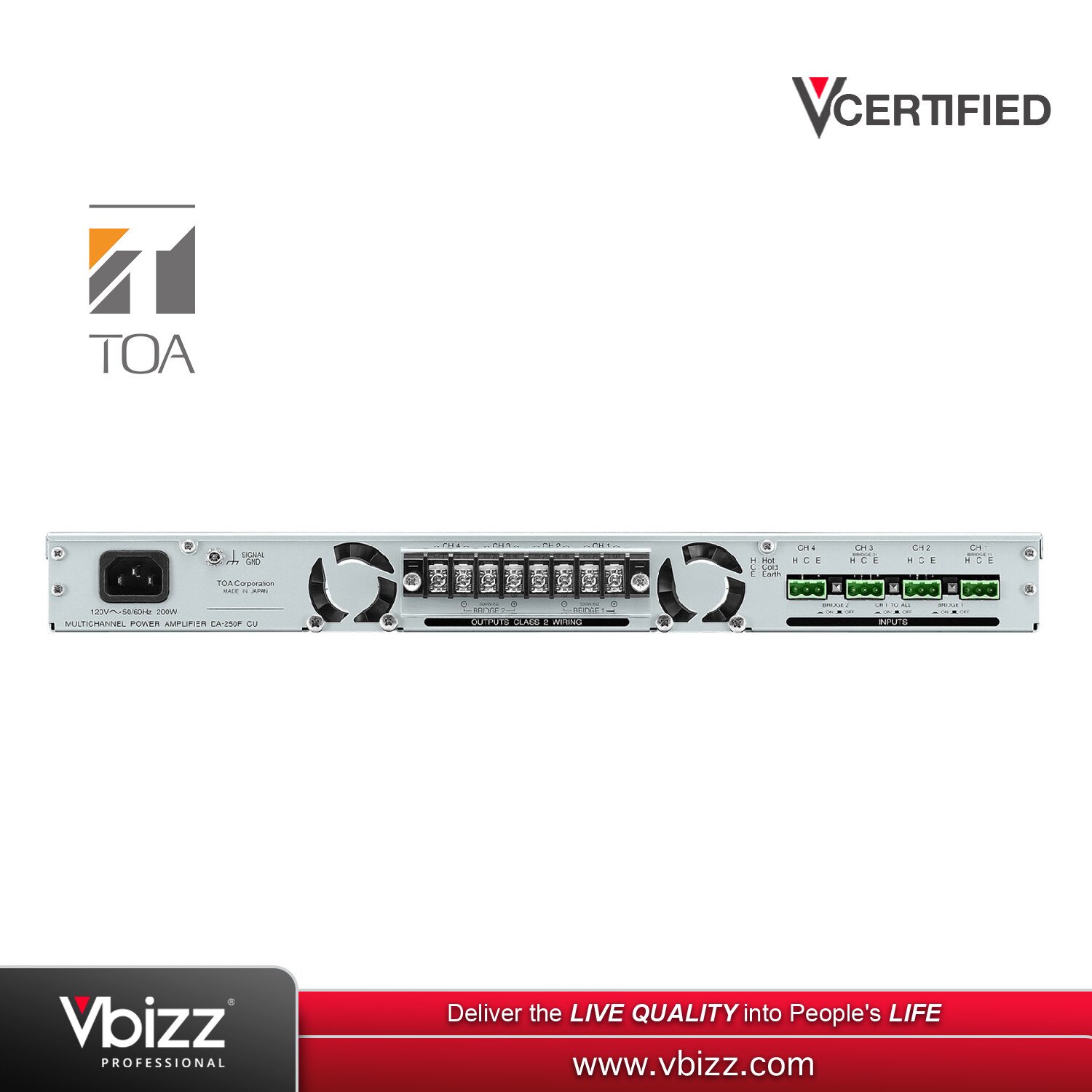 TOA DA250F 4x250W Power Amplifier | Vbizz