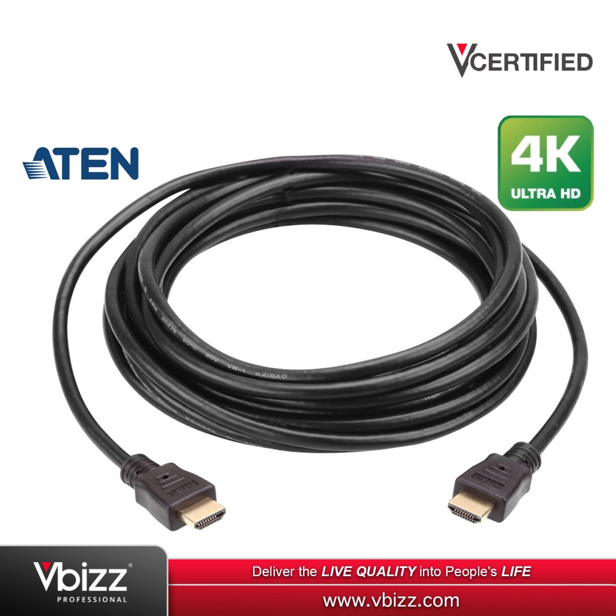 ATEN 5M 4K HDMI Cable with Ethernet for High-Speed 4K Video