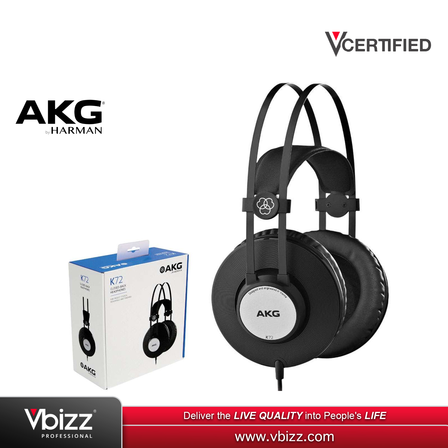 AKG K72 Closed-Back Headphones