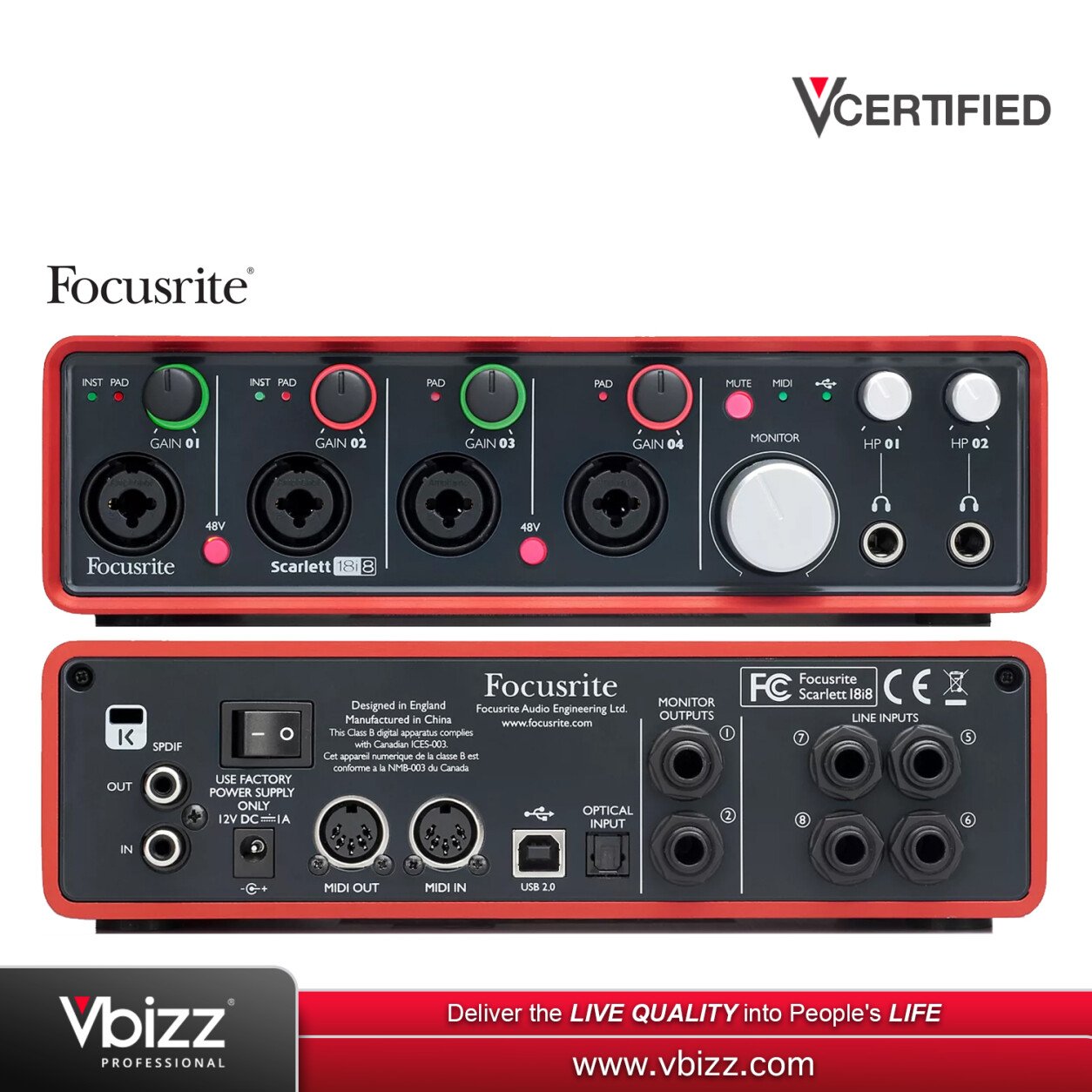 Discontinued] Focusrite Scarlett 18i8 (3rd Generation) USB 2.0
