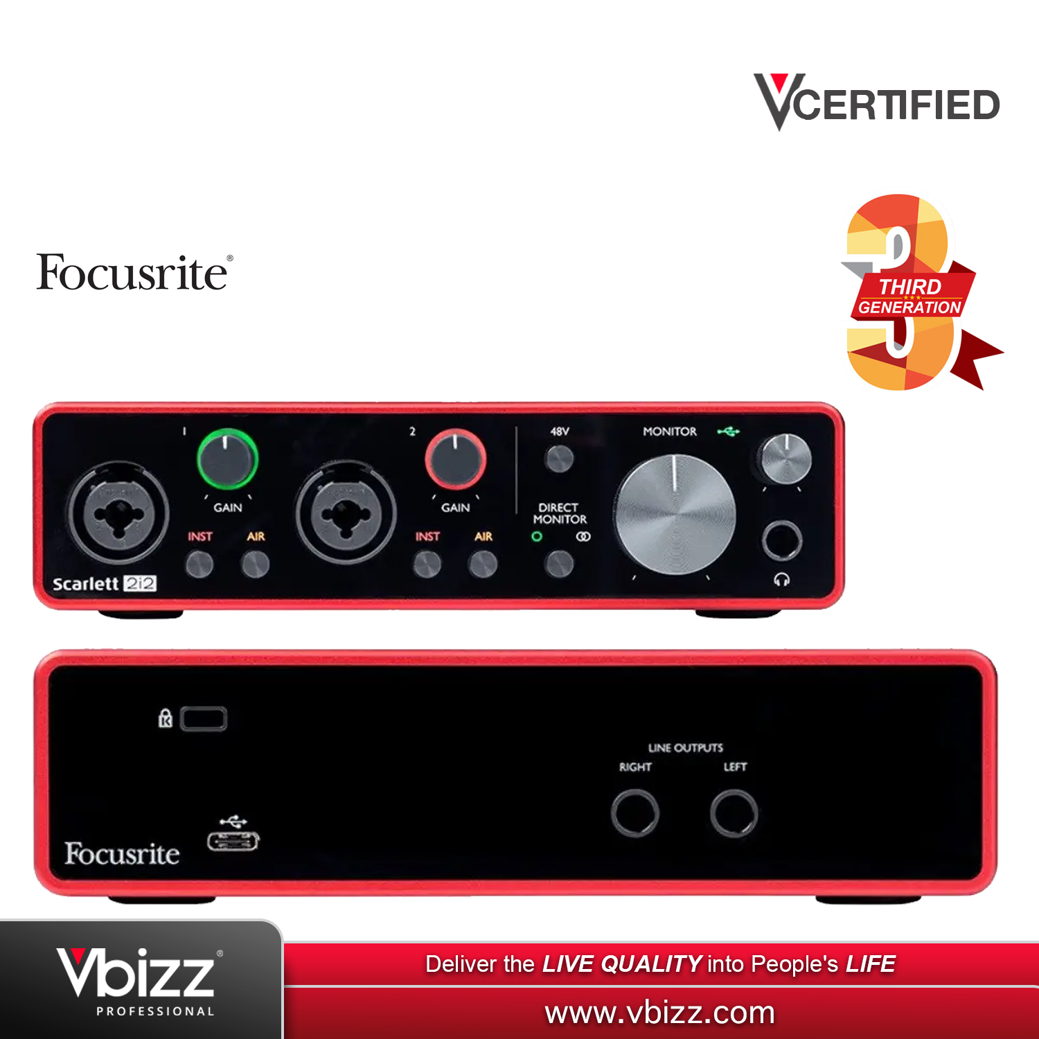 Focusrite Scarlett 2i2 (3rd Generation) 2x2 USB Audio Interface