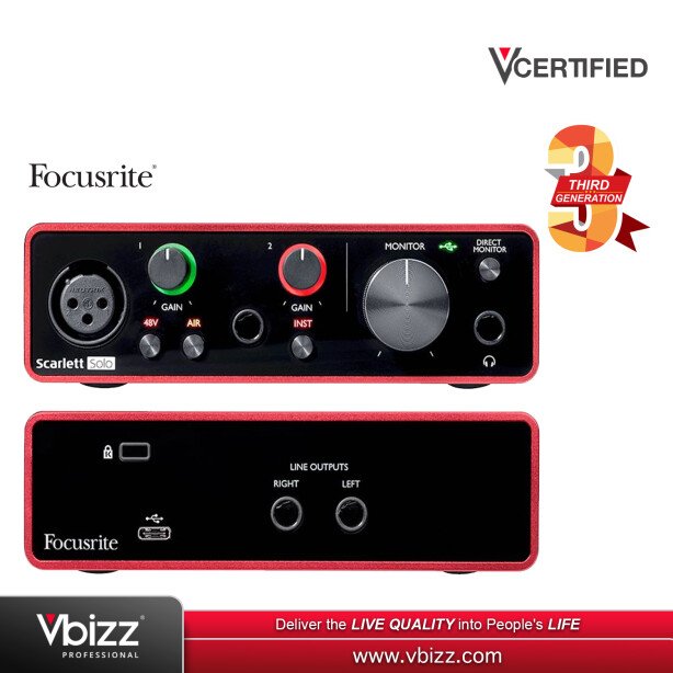 【本日のみ】Focusrite Scarlett Solo Gen3 Focusrite Scarlett Solo 3rd Gen USB Audio Interface, for the