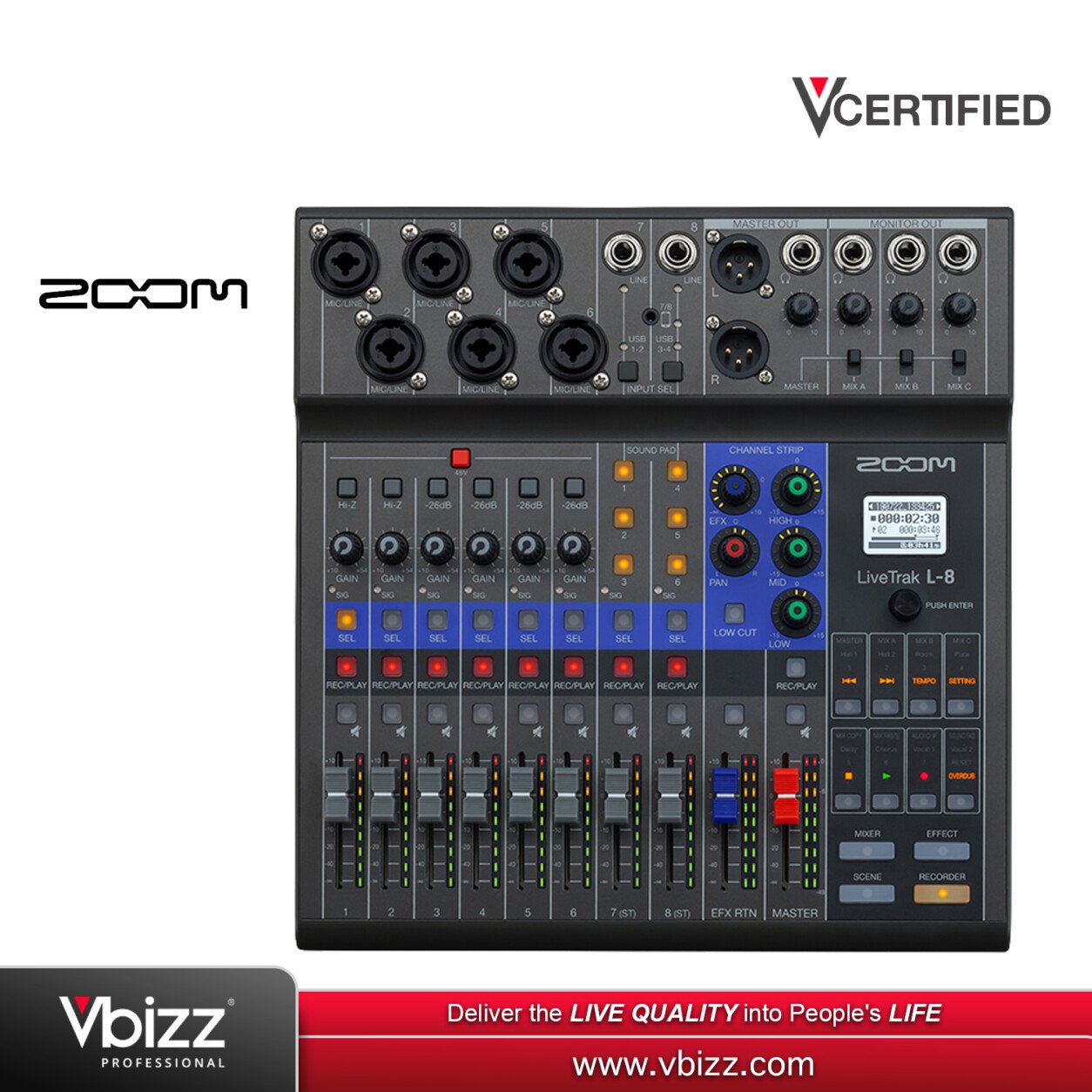 ZOOM L8 8 Channel Digital Mixer Recorder | Vbizz