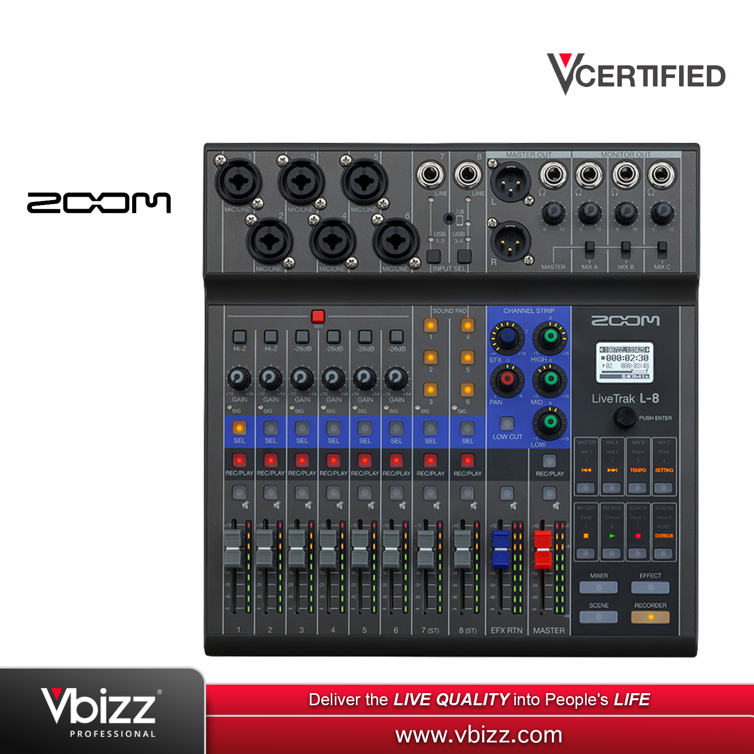 ZOOM L8 8 Channel Digital Mixer Recorder |