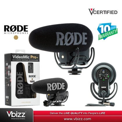 RODE VIDEOMIC PRO+ Compact Directional On Camera Mount Shotgun Microphone