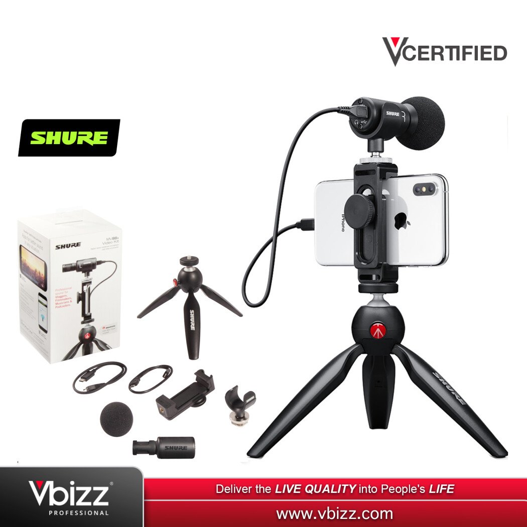 SHURE MV88 MOTIVシリーズ 24bit/48kHz Shure MV88+ Digital Stereo Condenser Microphone | Sweetwater